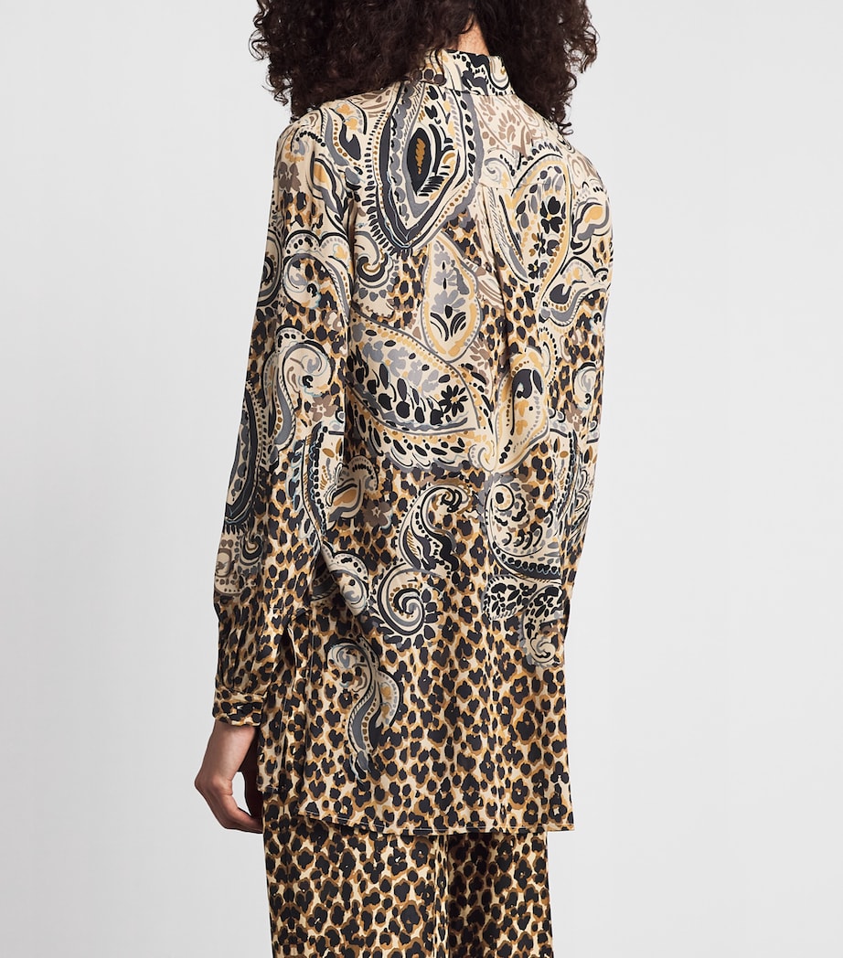 Etro Womens Silk Leopard Shirt Beige Image 5