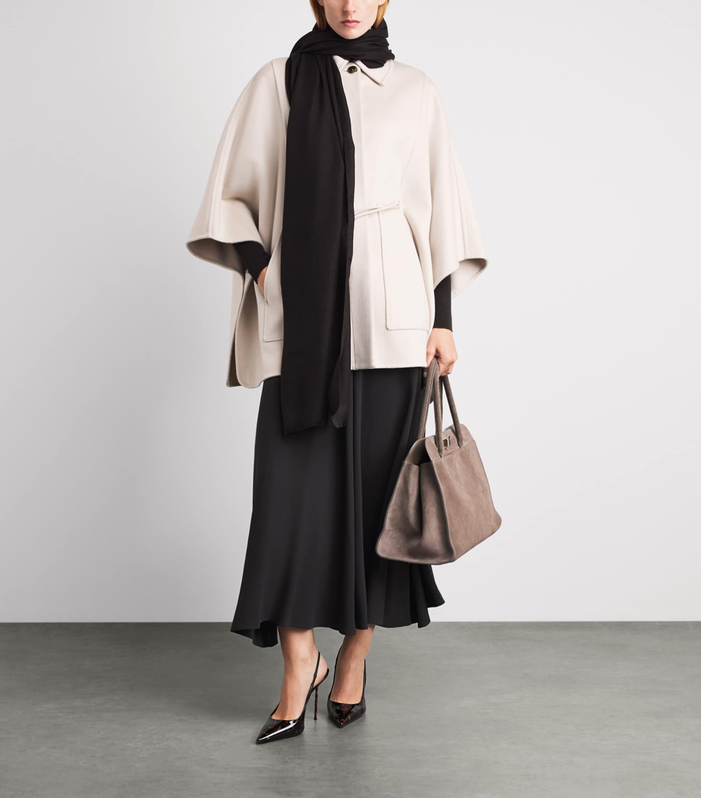 Agnona Womens High-Rise Maxi Skirt Dark Brown Ebony Image 2