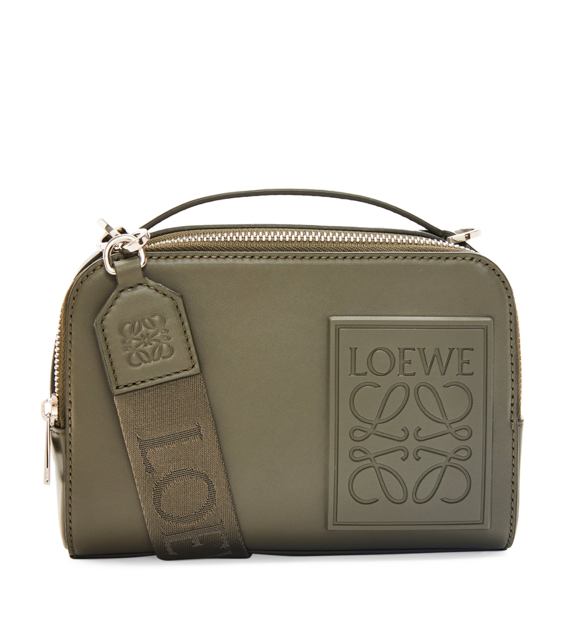 Loewe Mini Leather Camera Cross-body Bag In Green