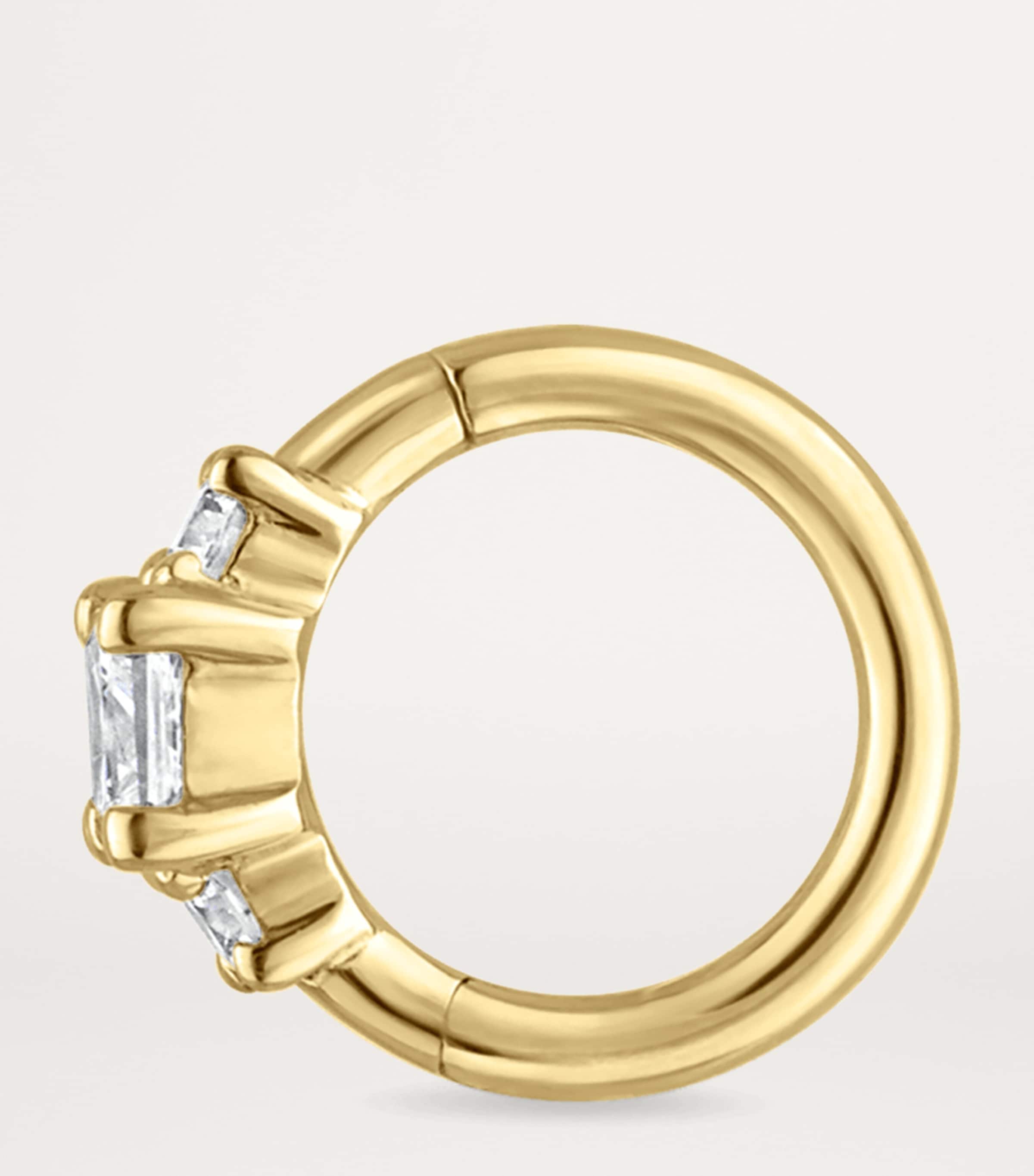 Maria Tash Diamond Princess Single Hoop Earring (5mm) Yellow Gold Image 2