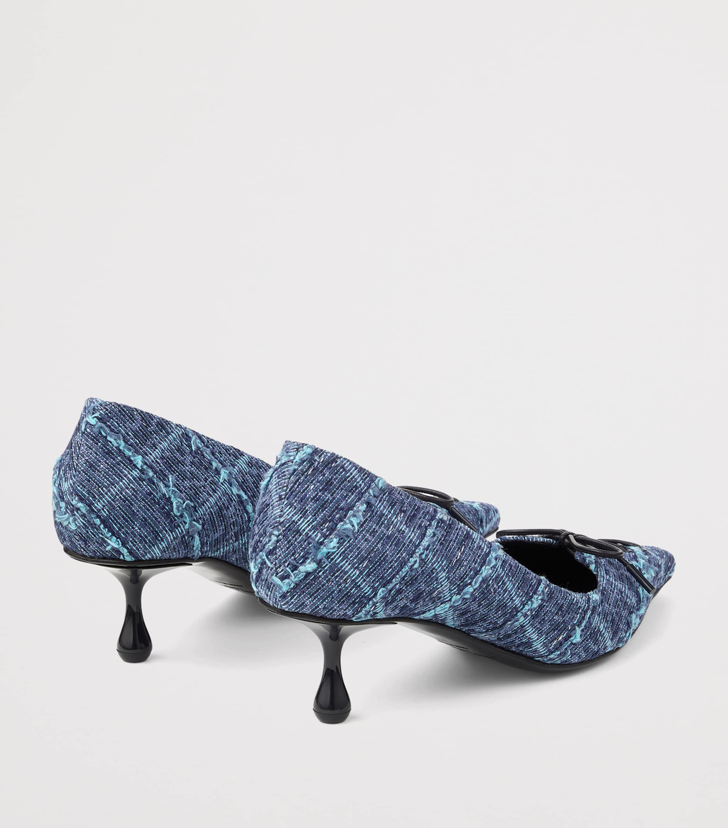 Jimmy Choo Womens Scarlett 50 Denim Tweed Pumps Denim Image 4
