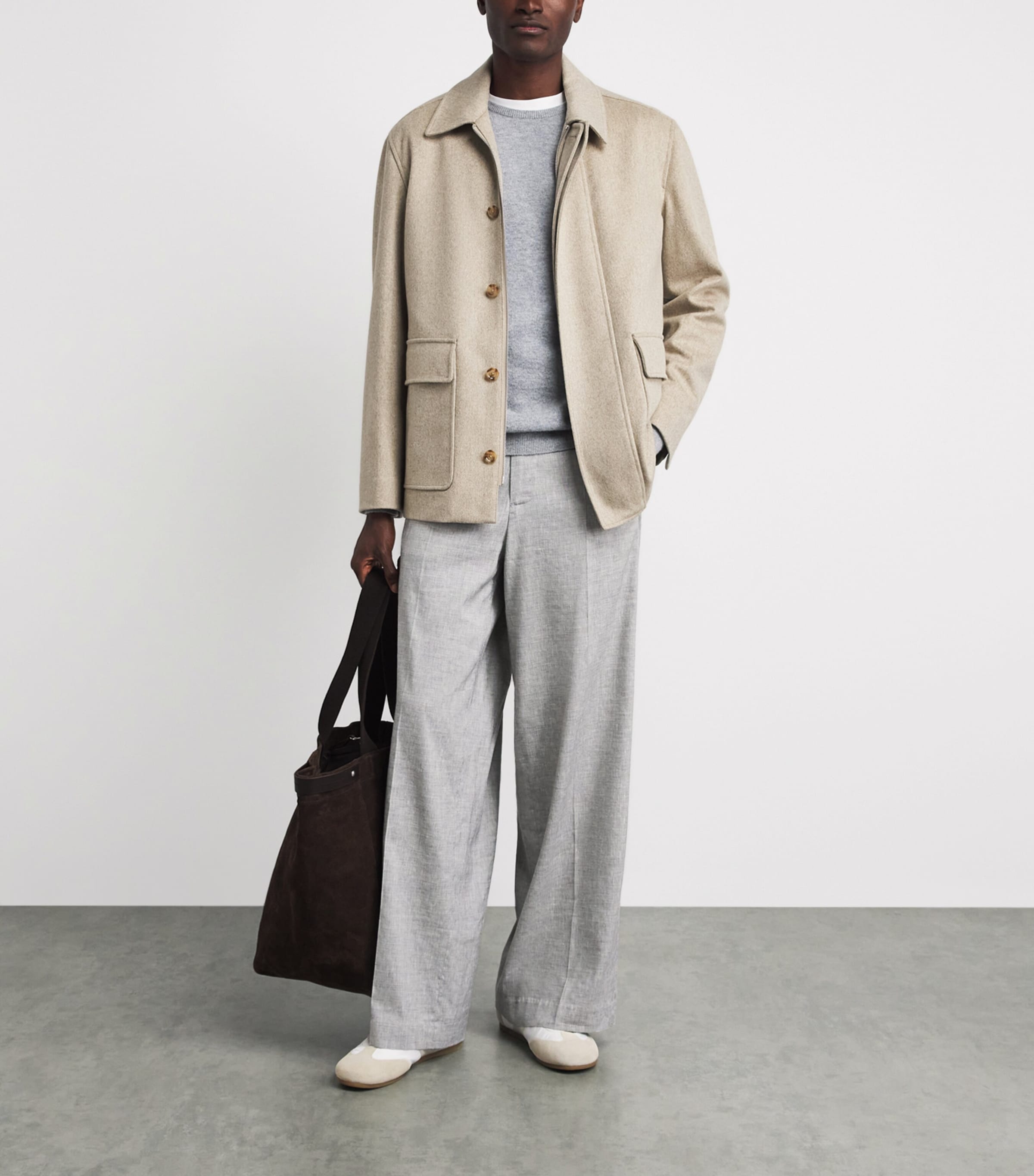 Lardini Mens Virgin Wool Jacket Light Beige Image 2
