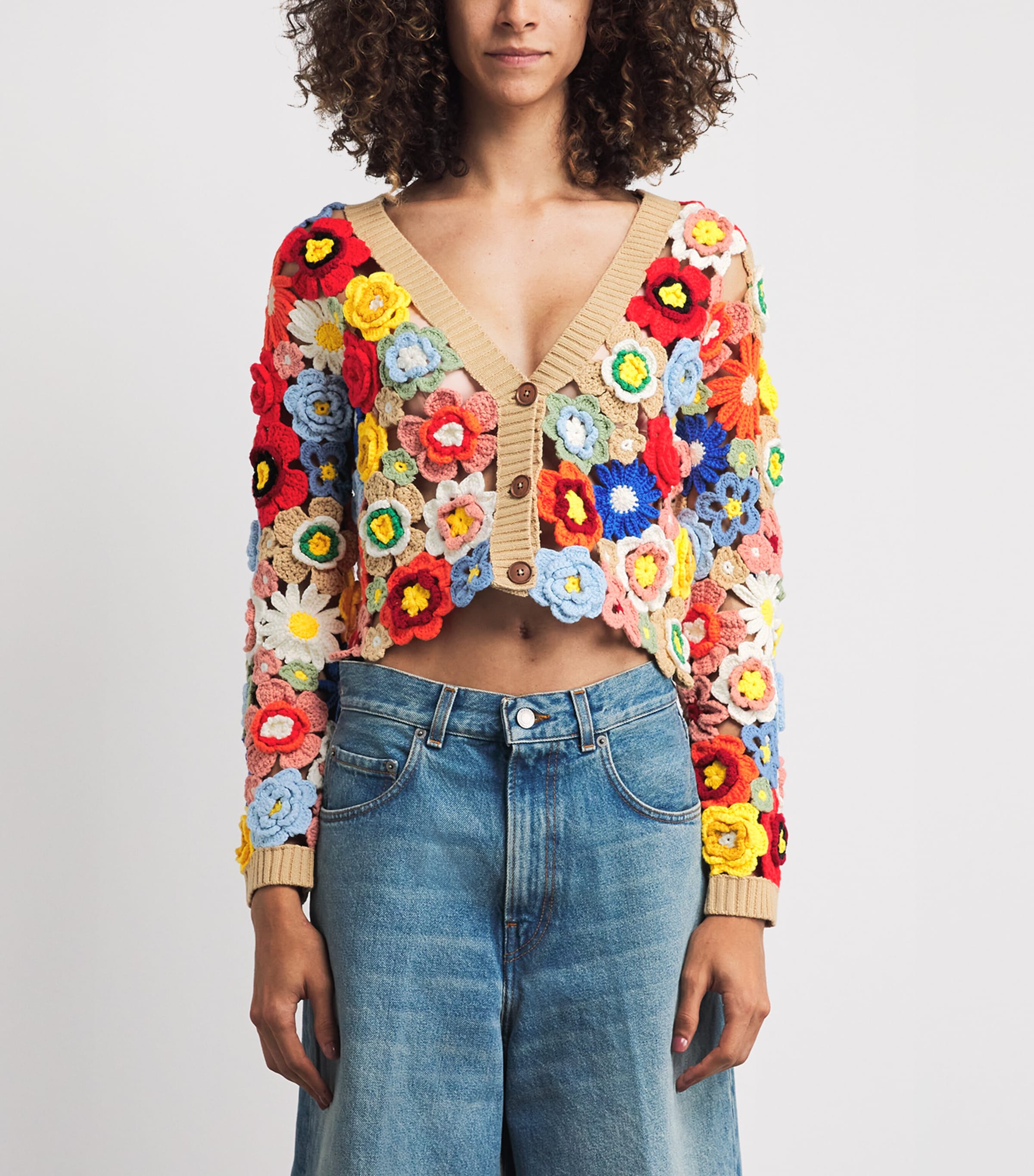 Alice+Olivia Multi Cotton-Blend Bradley Cardigan | Harrods US