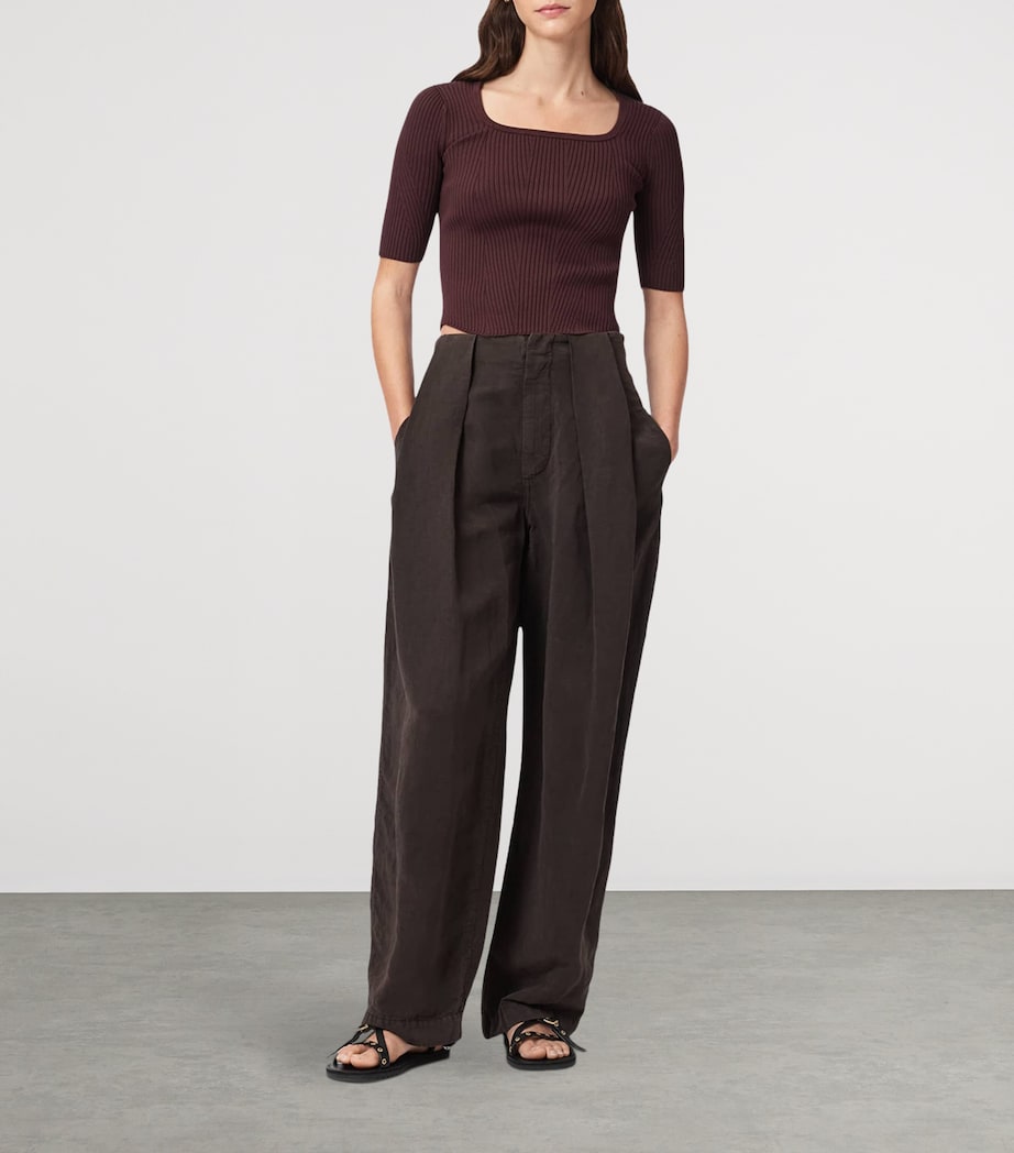 AllSaints Womens Cruz Hally Top Burnt Brown Image 2