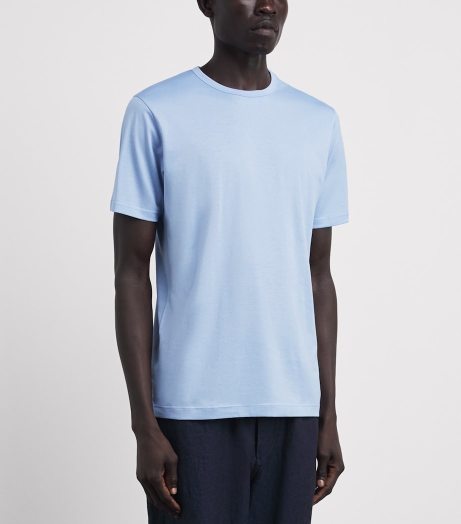 Sunspel Mens Supima Cotton Classic T-Shirt Buwv Sky Image 4