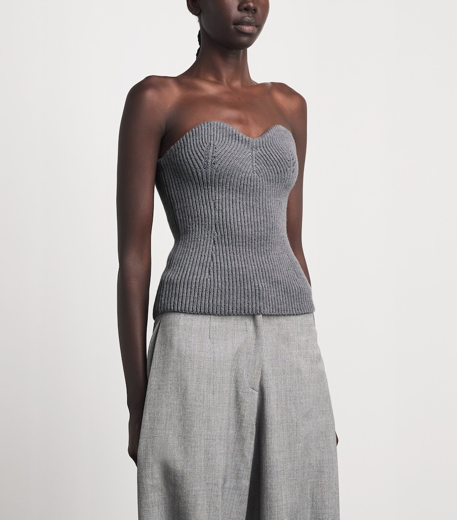 Jil Sander Womens Wool-Blend Bustier Top Basalt Image 4