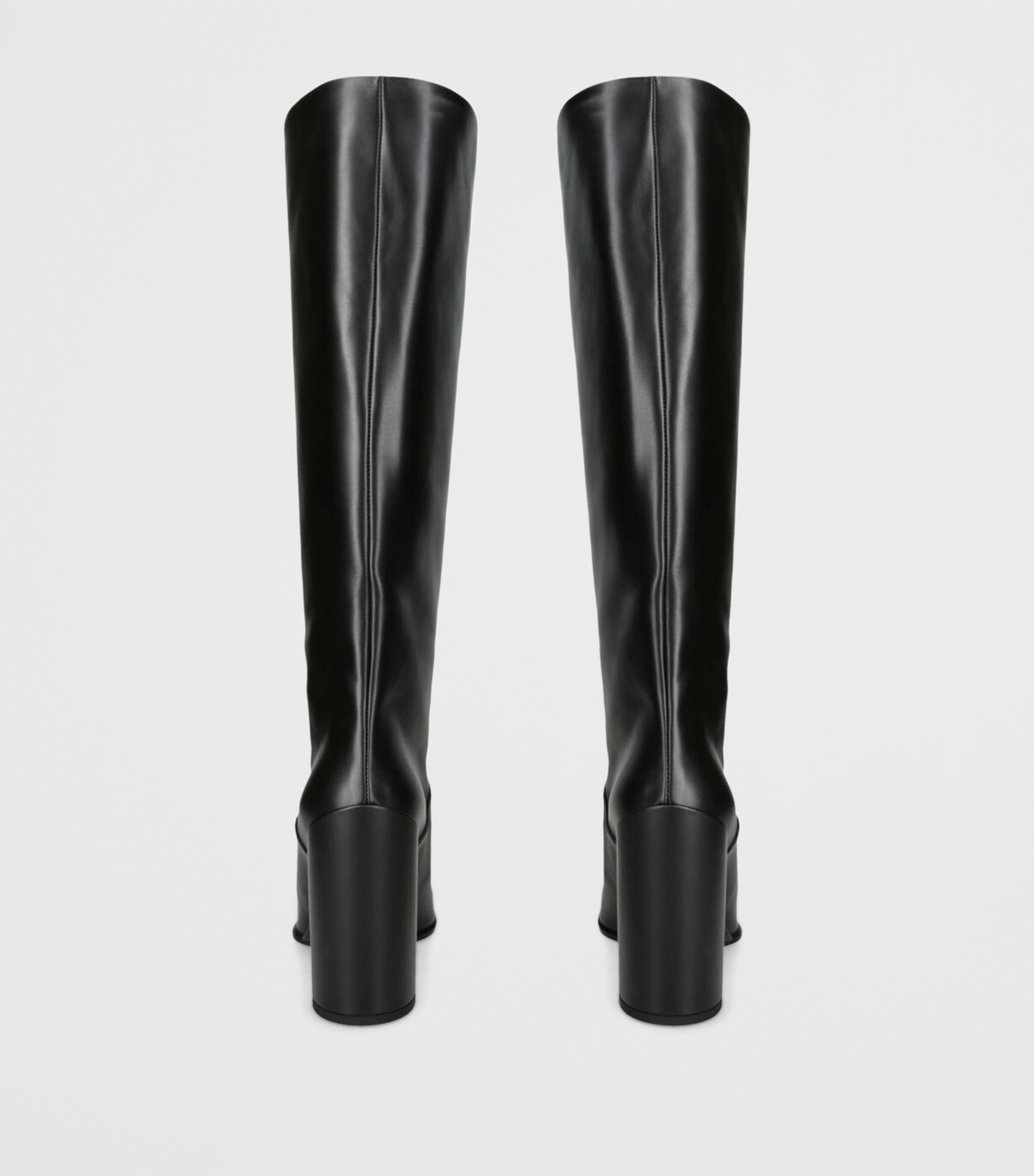 Alaïa Leather Square-Toe Knee-High Boots 90 Black Image 2