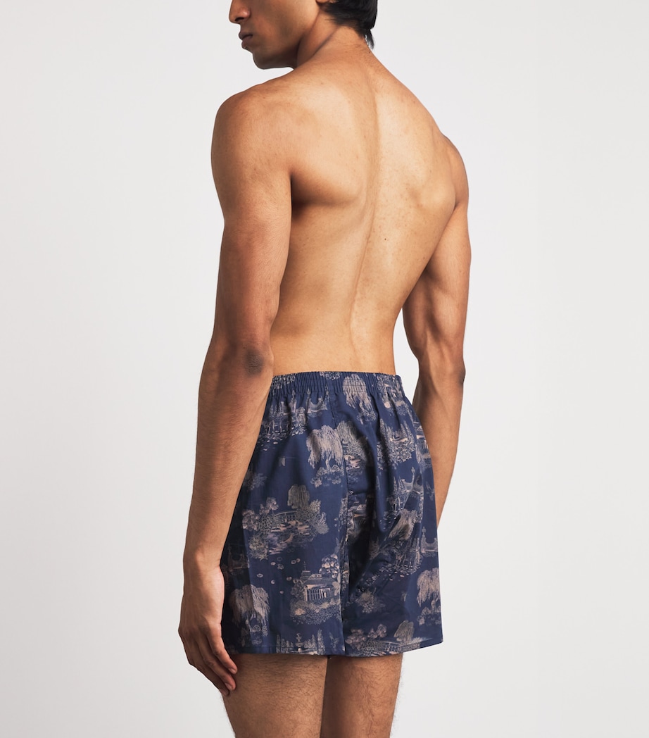 Derek Rose Mens Cotton Boxer Shorts Nav Image 3