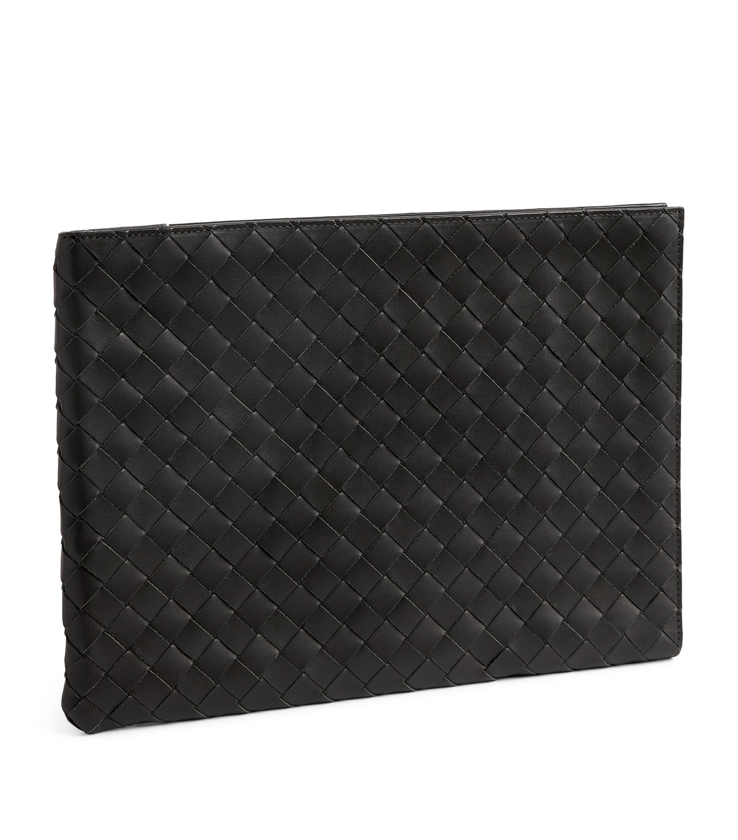 Bottega Veneta Green Leather Intrecciato Half-Zip Pouch | Harrods US