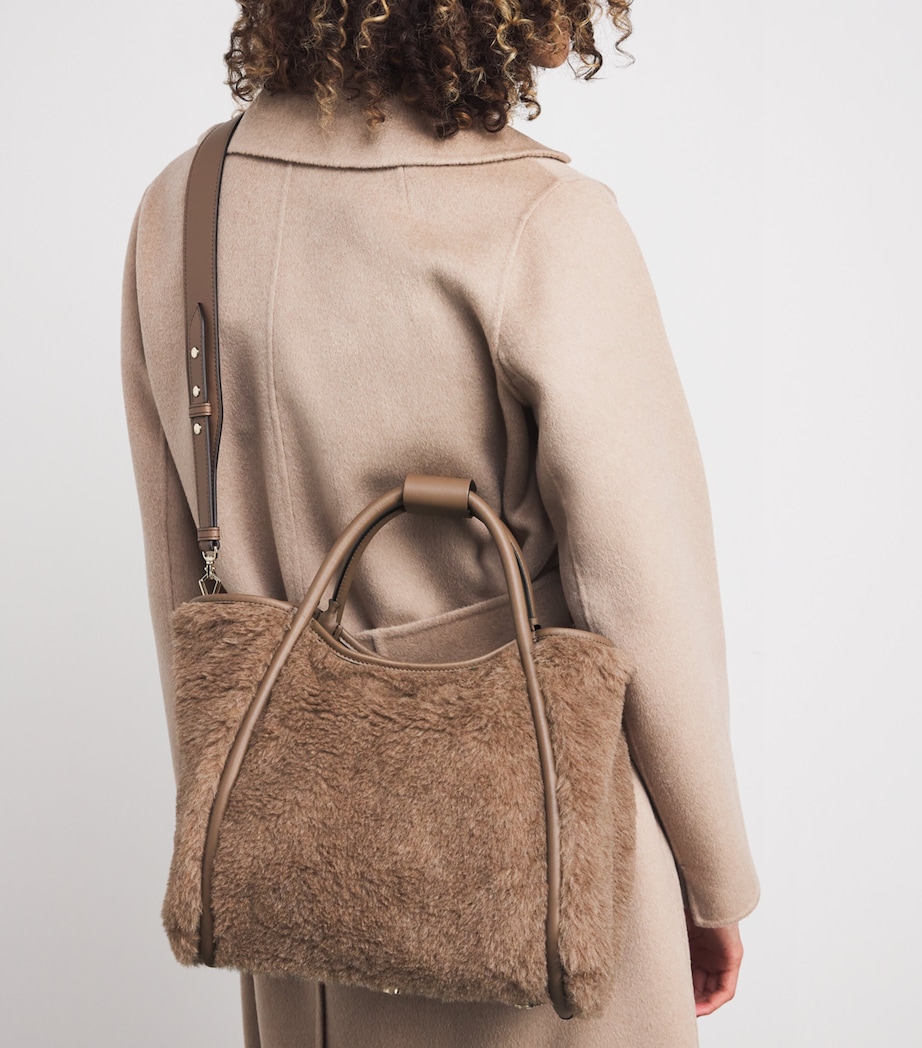 Small Camel Fur Marine Top-Handle Bag BRONZE Image 5