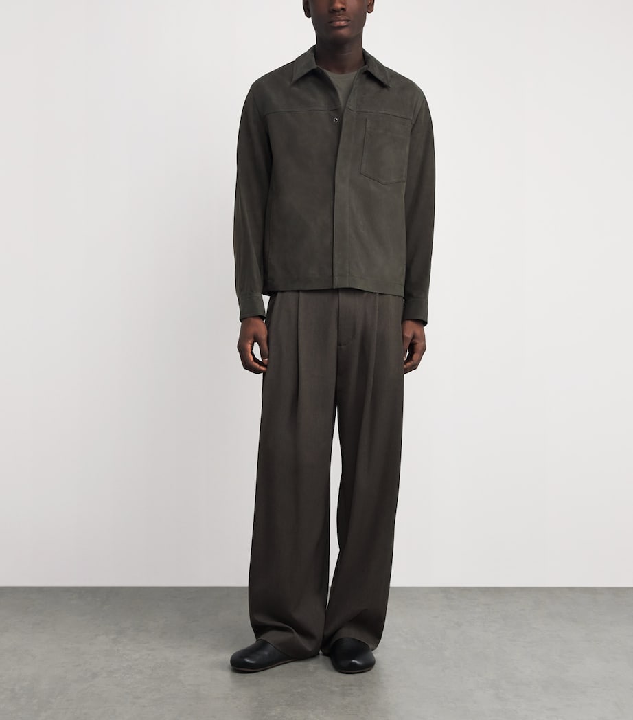 Nubuck Leather Trucker Jacket 966SYC SYCAMORE Image 2