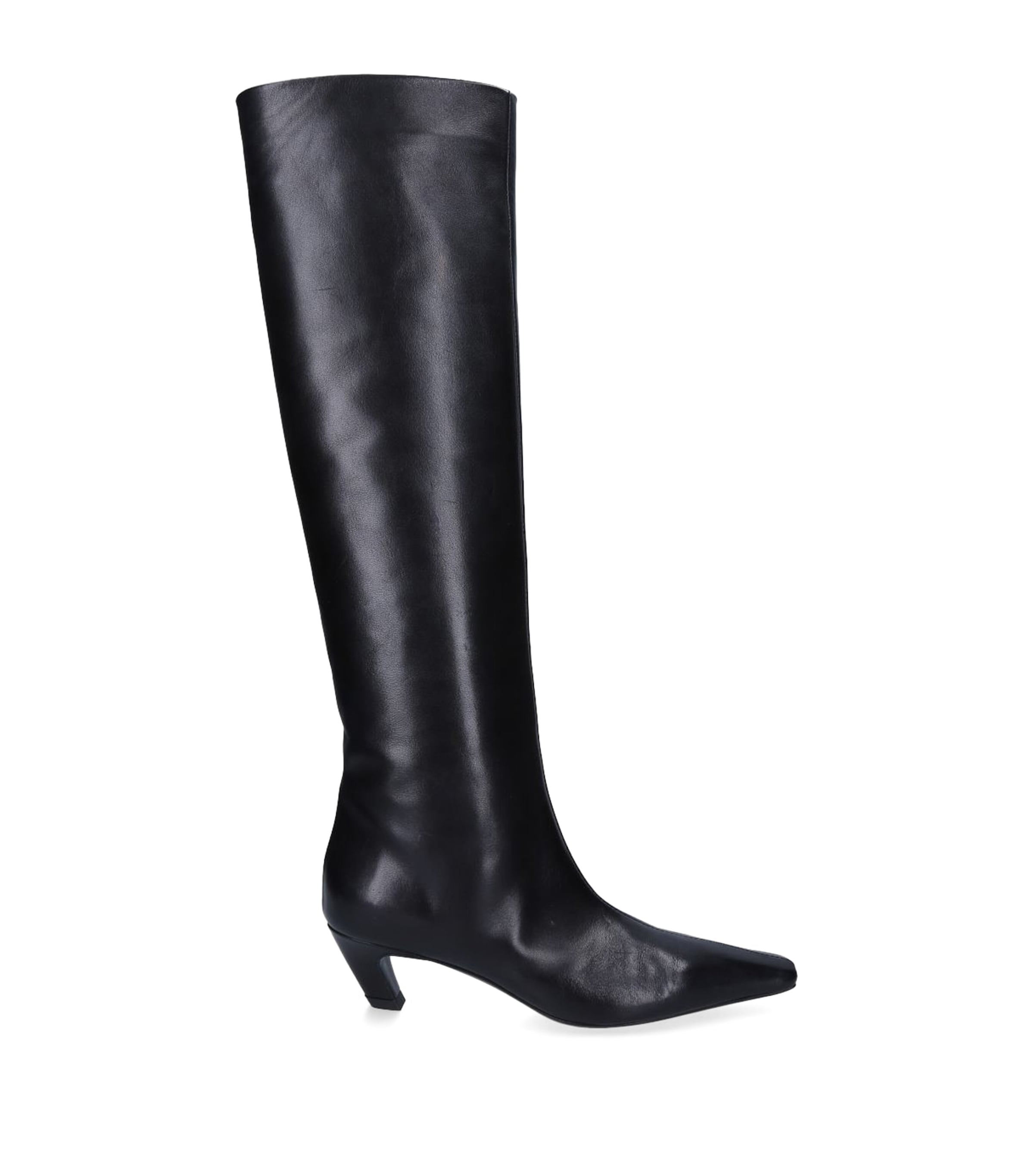 Leather Davis Knee-High Boots 40 BLACK Image 1