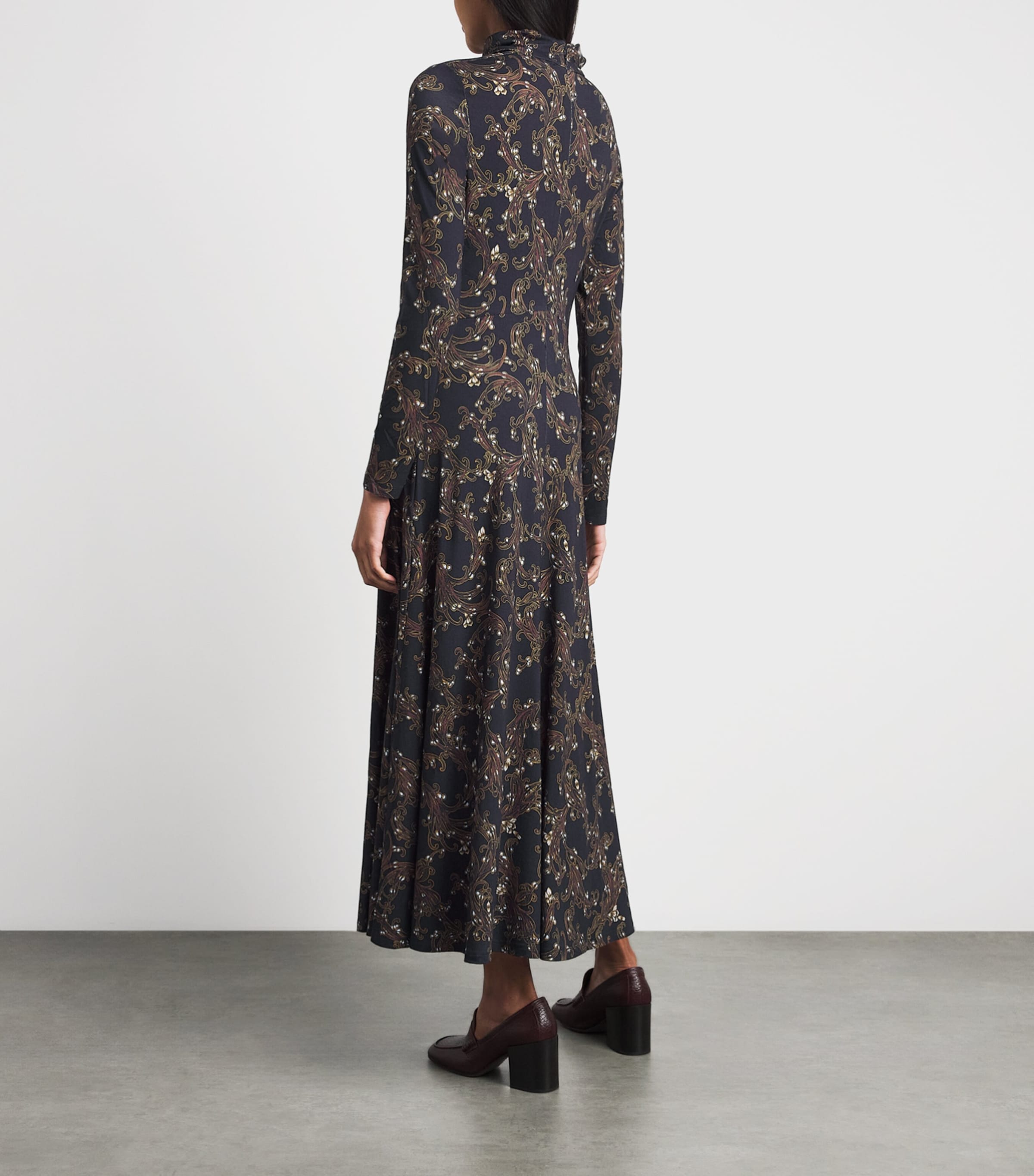 ME+EM Womens Printed Maxi Dress Navy Multi Image 3