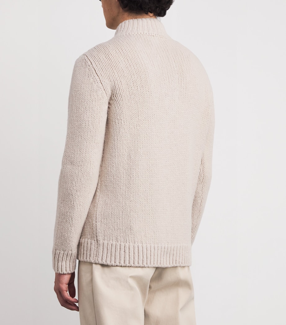 Wool Quarter-Zip Sweater SABBIA Image 4