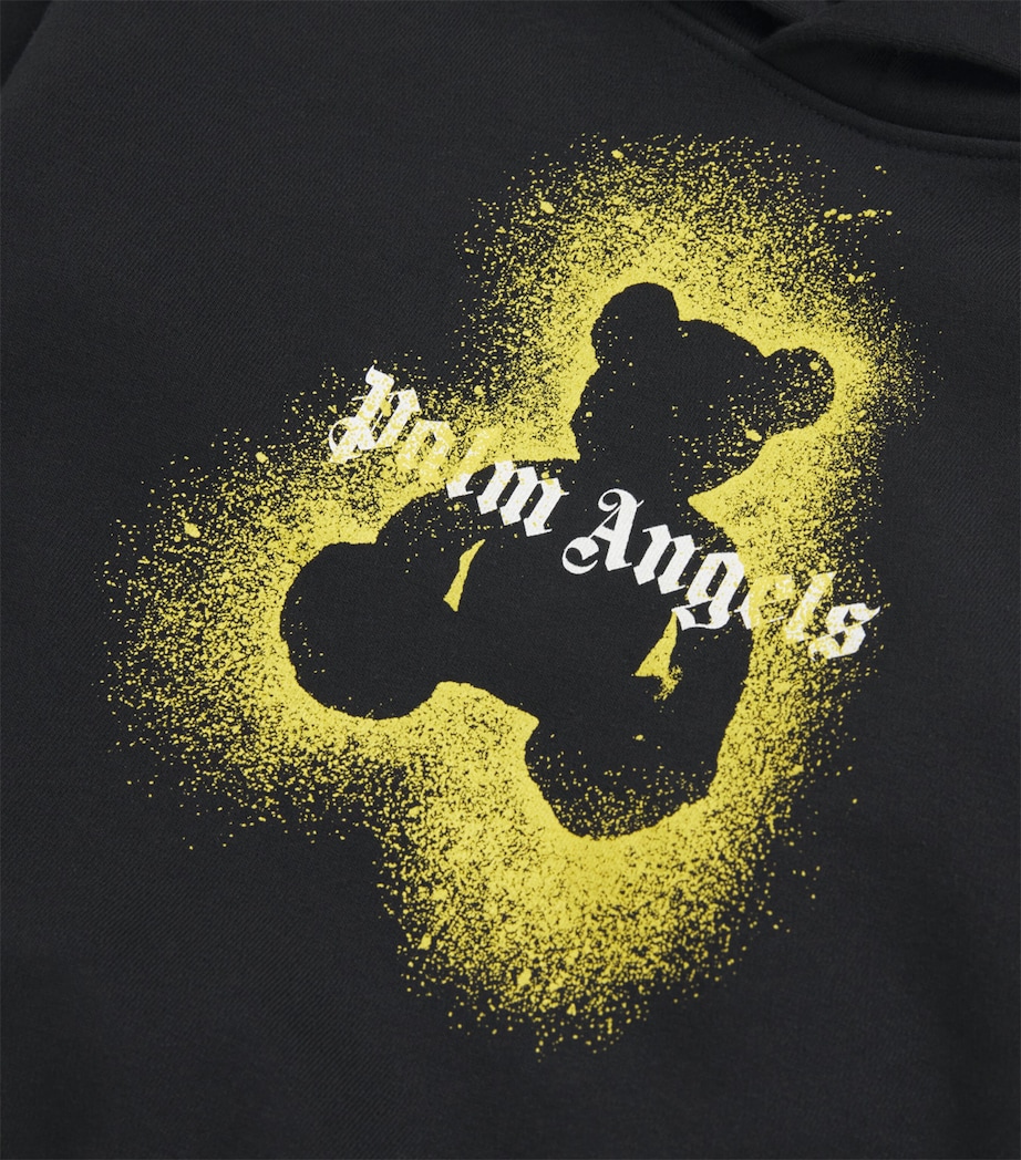 Cotton Spray Bear Hoodie (4-12 Years) 1016BLACK-OCHR YLLW Image 3