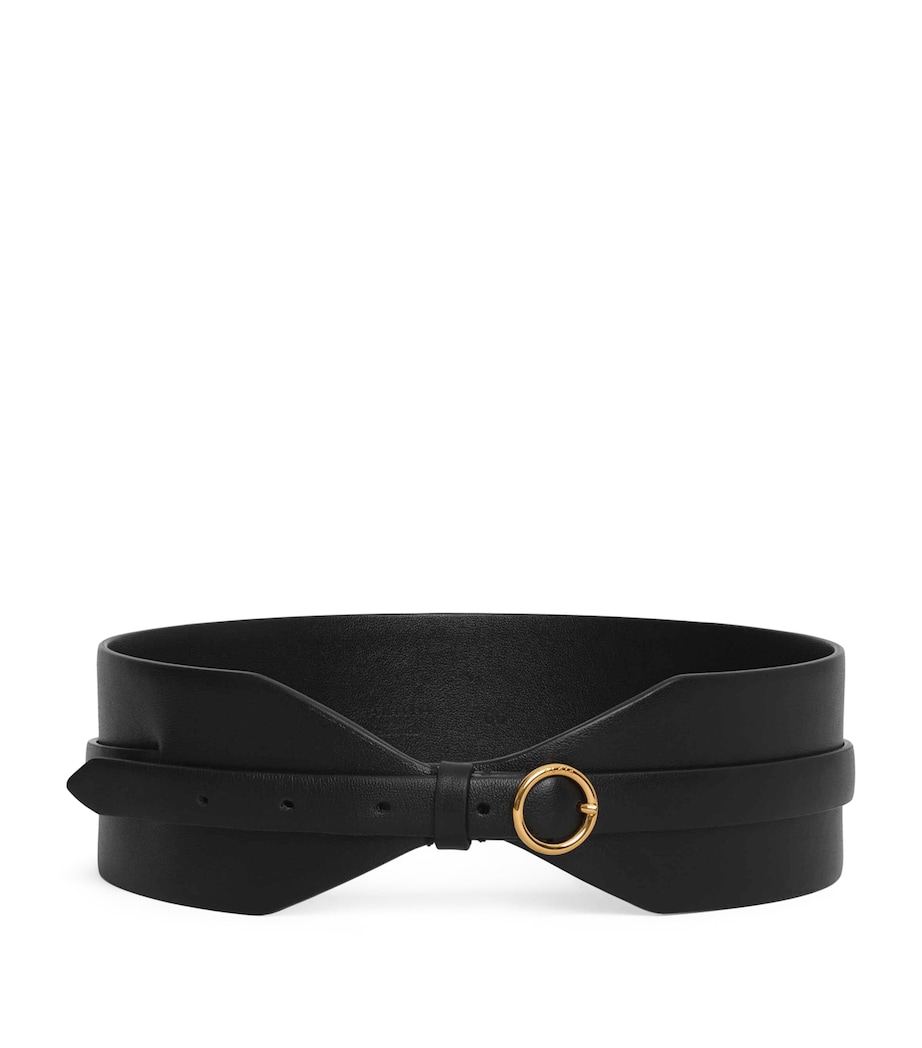 Leather Double Large Belt NOIR Image 1