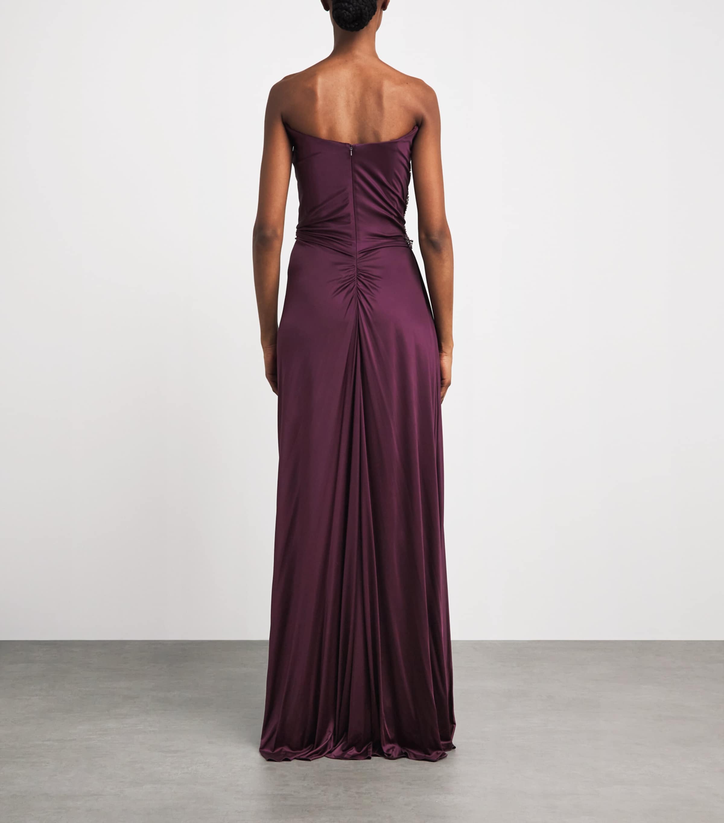 Costarellos Womens Embellished Lorinne Gown Sangria Brnz Crystls Image 4