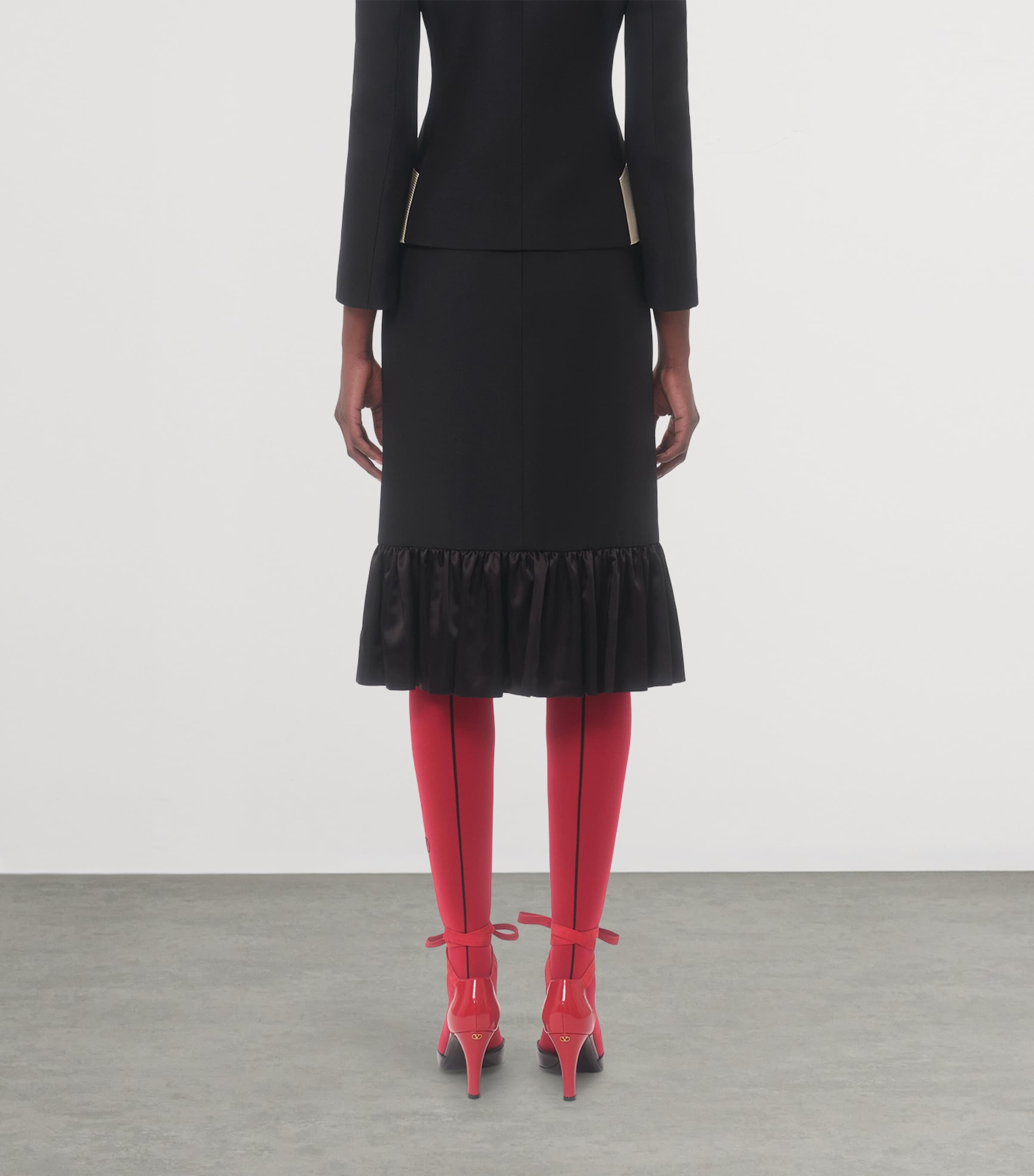 Ruffle-Trim Midi Skirt 0NO Image 4