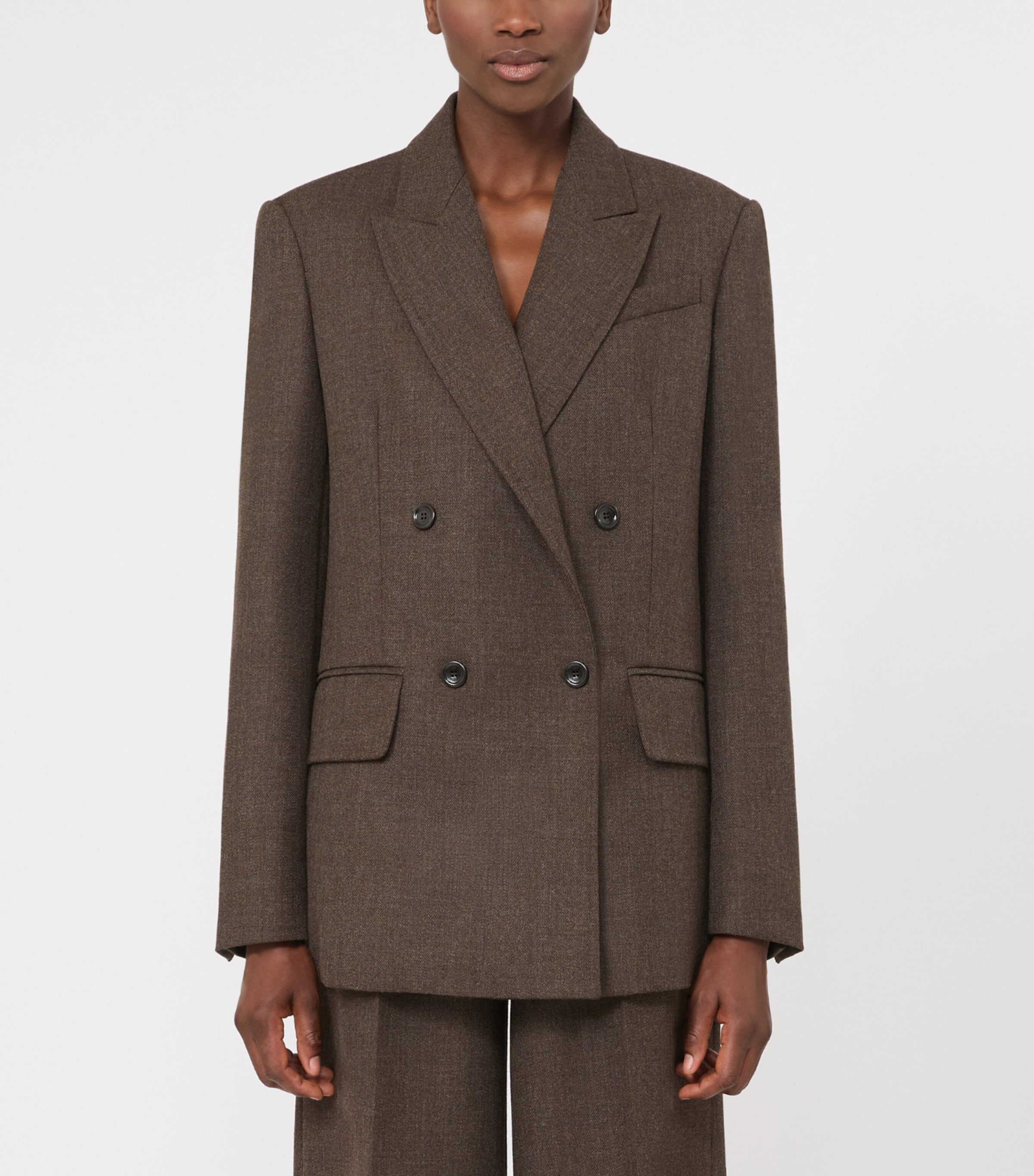 Max Mara Womens Virgin Wool Blazer Mud Image 2