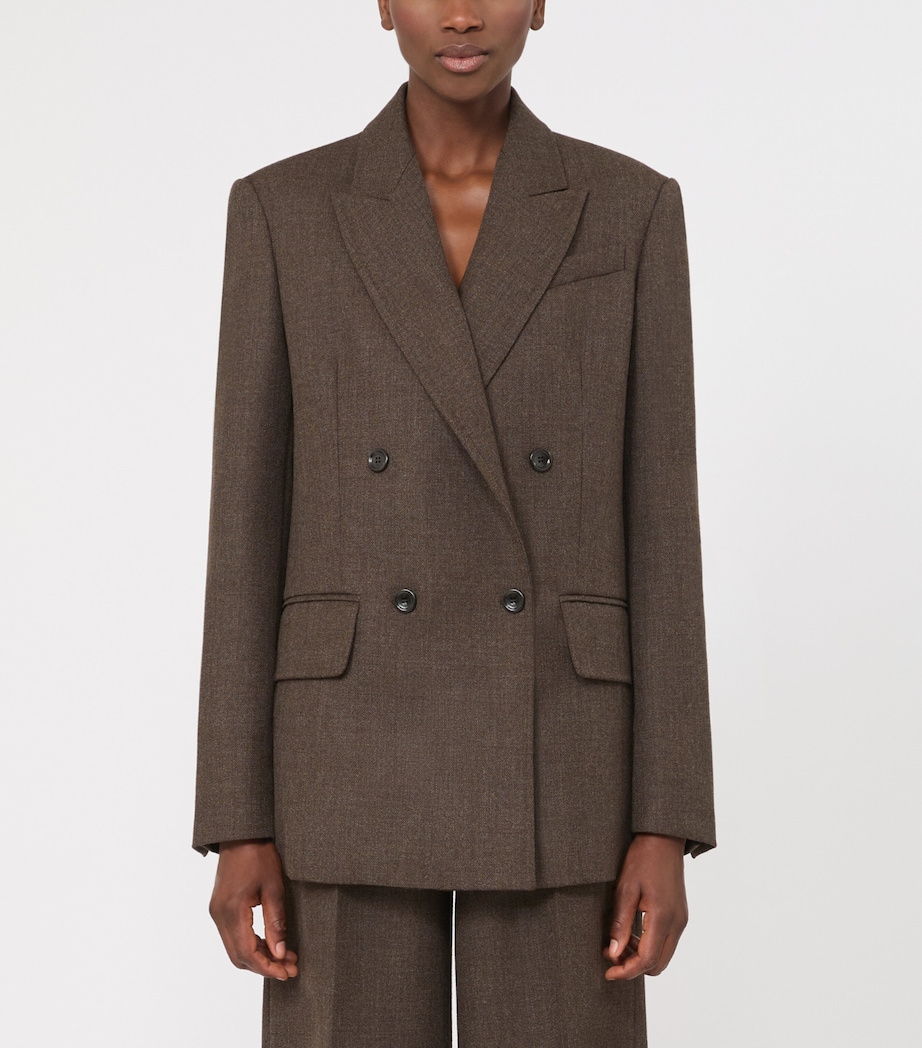 Max Mara Womens Virgin Wool Blazer Mud Image 2
