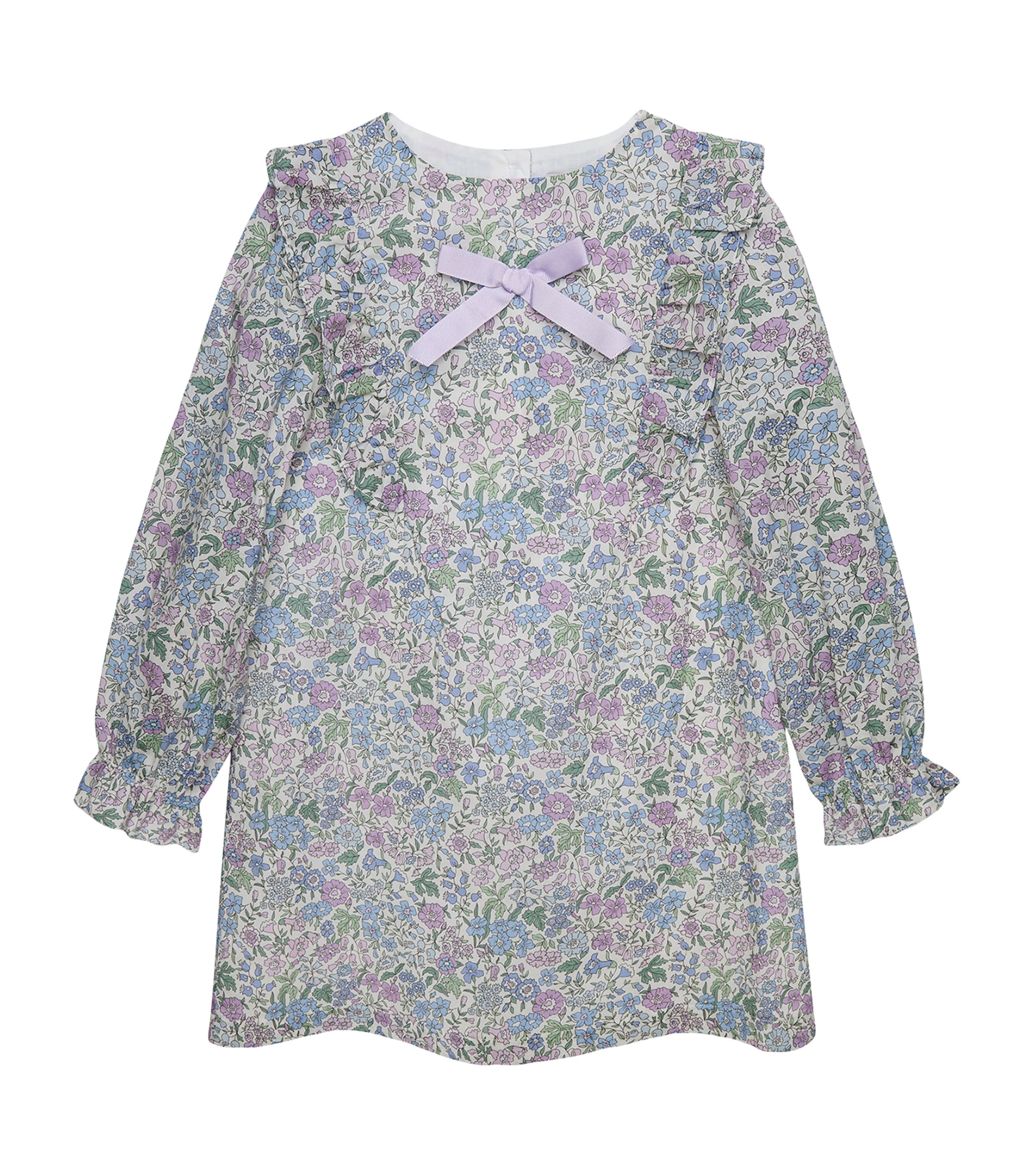 Trotters Cotton Liberty Print Bow Dress (2-5 Years) Lilac Emma & Amelia Image 1