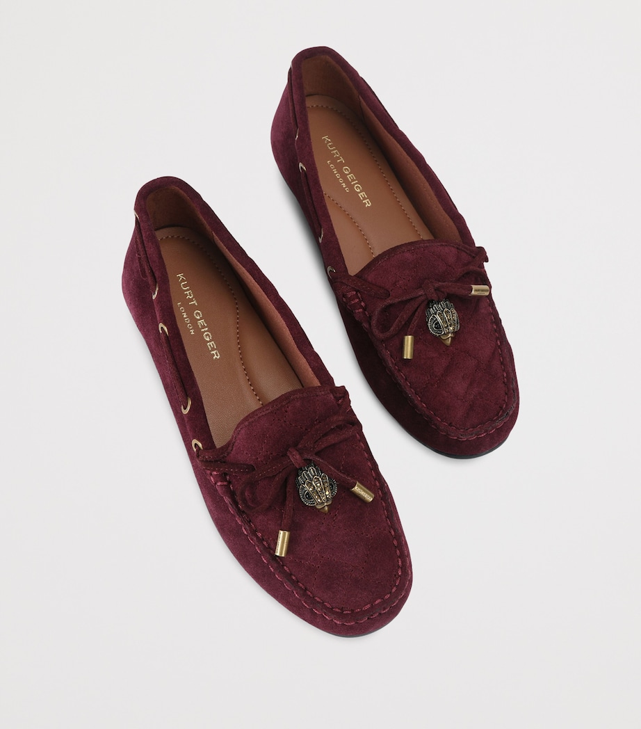 Kurt Geiger London Suede Eagle Moccasins Wine Image 4