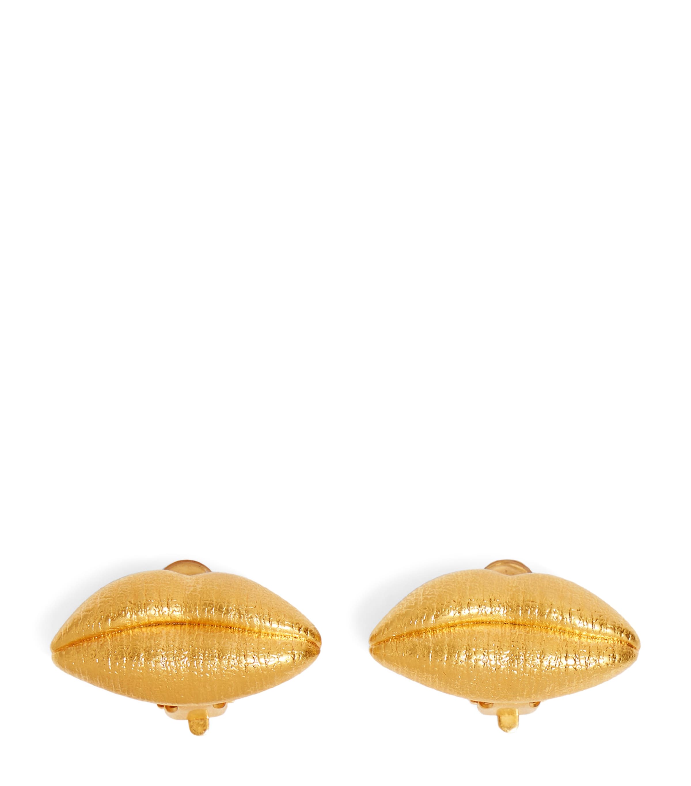 Schiaparelli Mouth Stud Earrings Gold Image 1