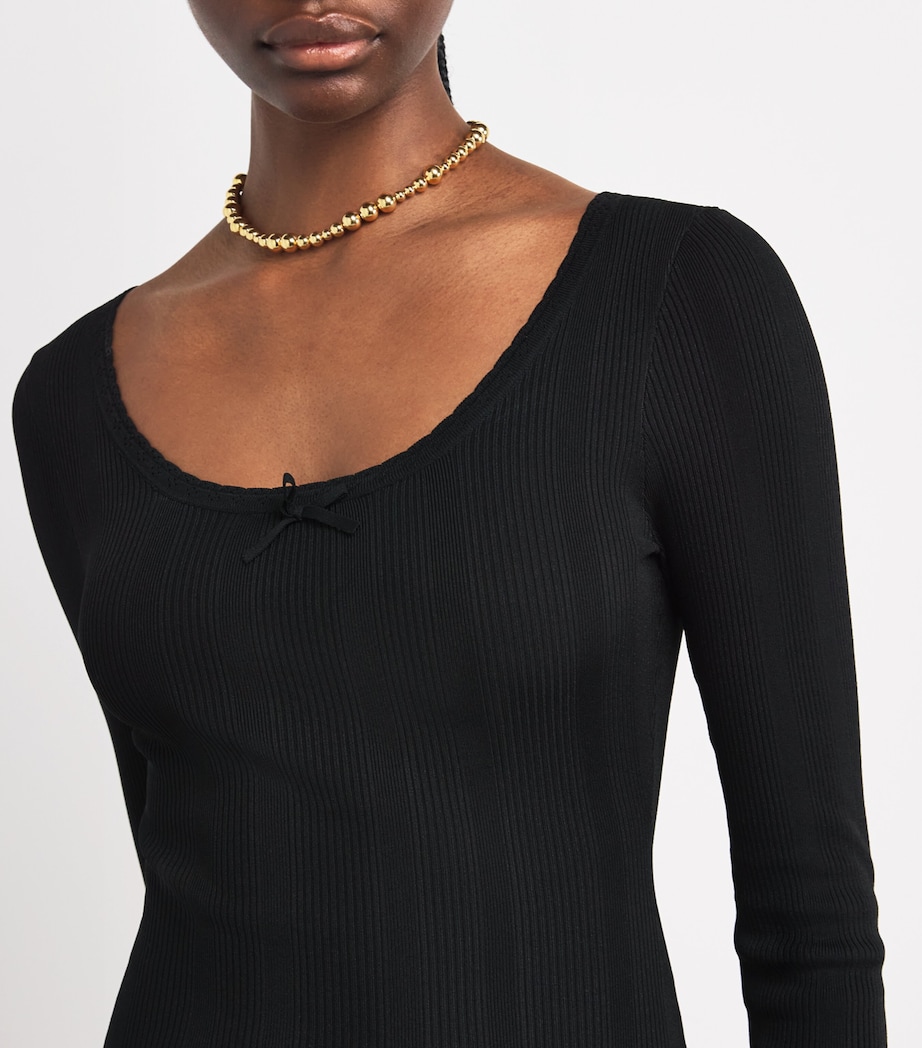 Knitted Mini Dress BLACK Image 4