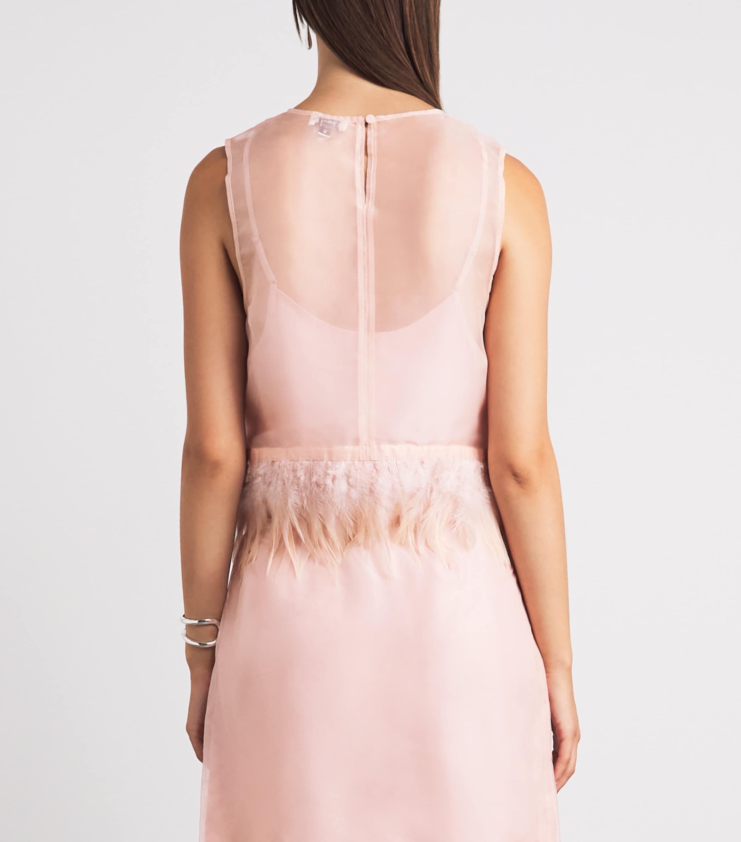 STAUD Womens Silk Feather-Trim Avi Top Sdrs Sandrose Image 5