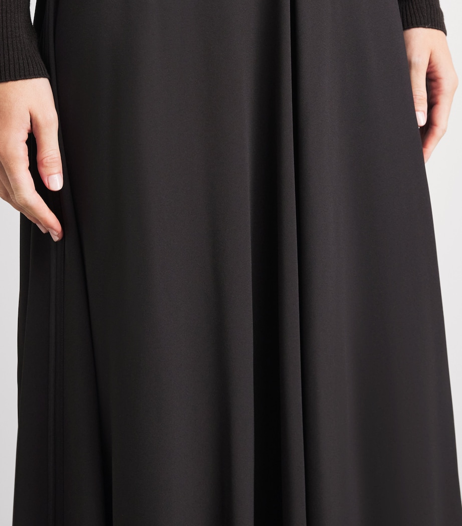 Agnona Womens High-Rise Maxi Skirt Dark Brown Ebony Image 3