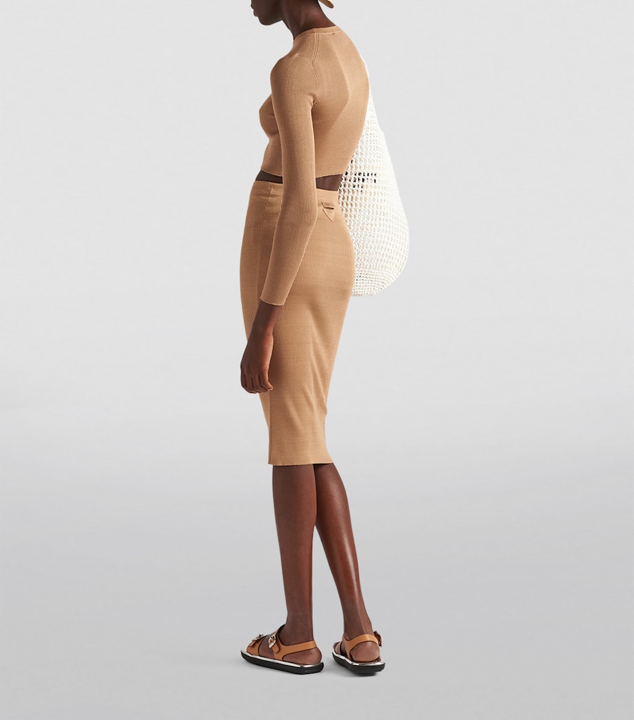 Silk Cropped Logo Sweater F0040 Image 4