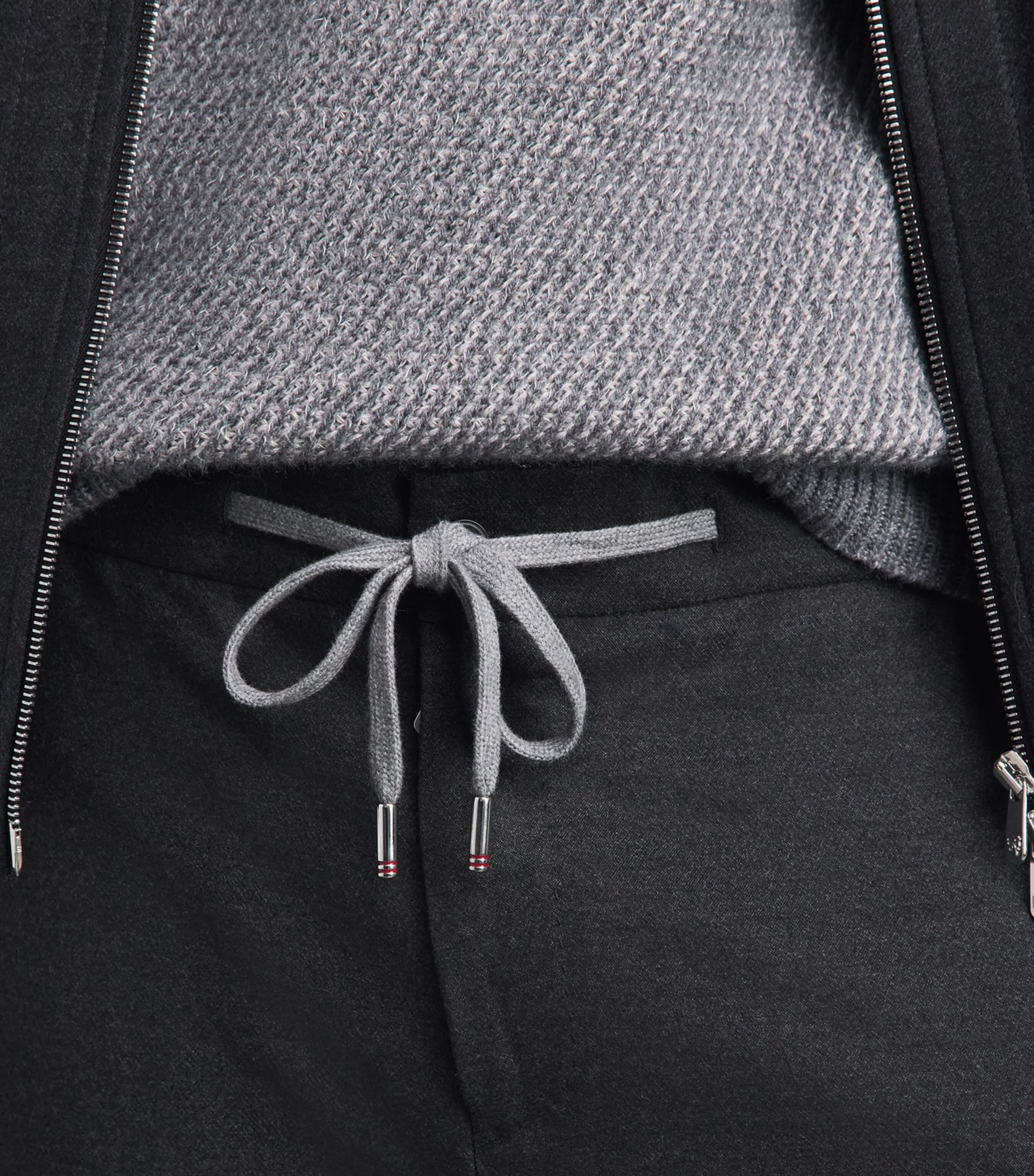 Marco Pescarolo Womens Cashmere Drawstring Trousers Grey Image 3