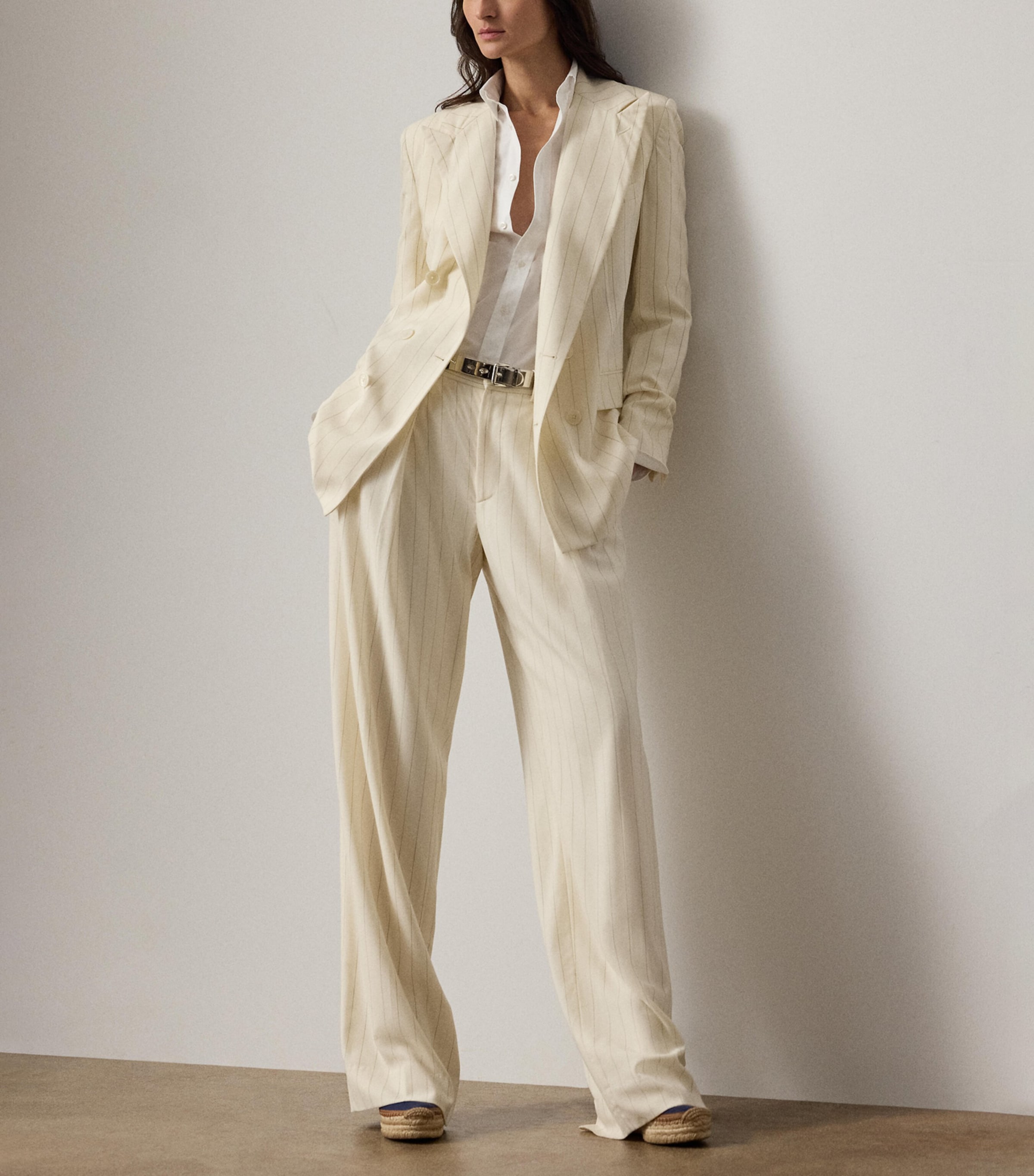 Wool Stripe Jody Trousers NATURAL-101 Image 2