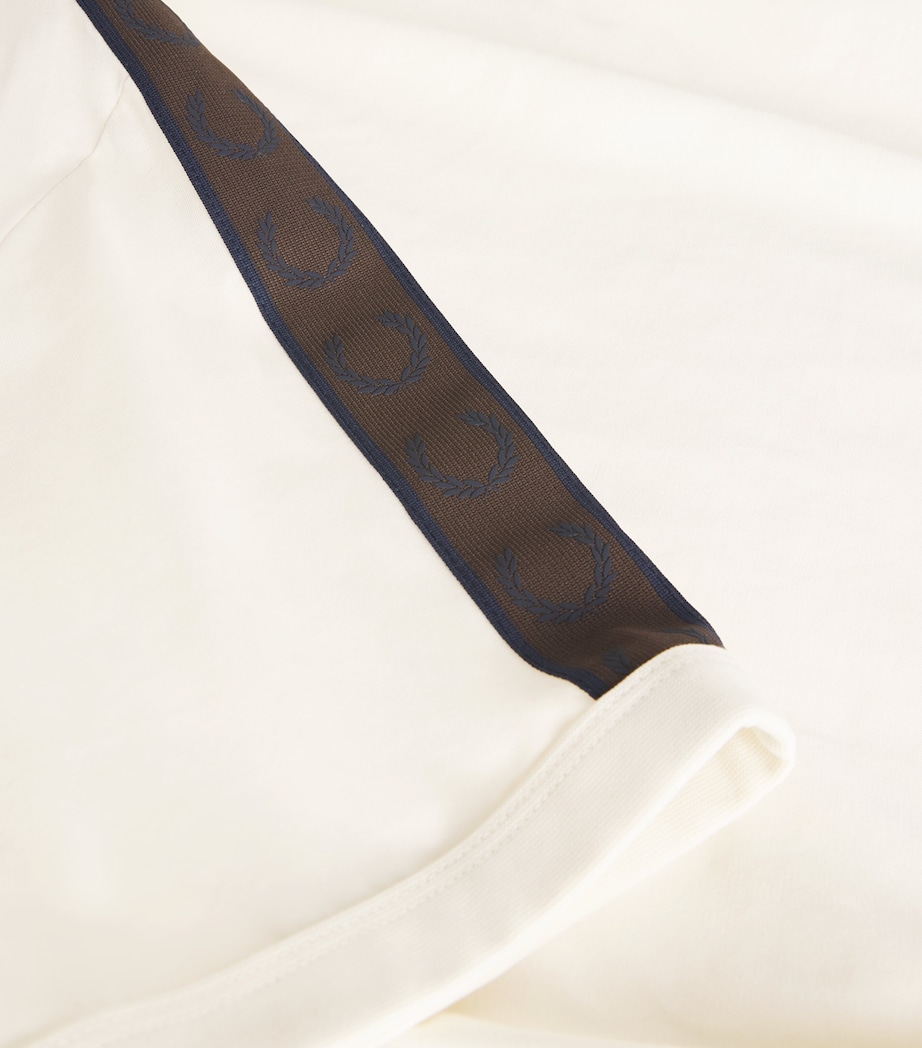 Cotton Contrast-Tape Ringer T-Shirt 42A ECRU/BURNTOBACCO Image 5