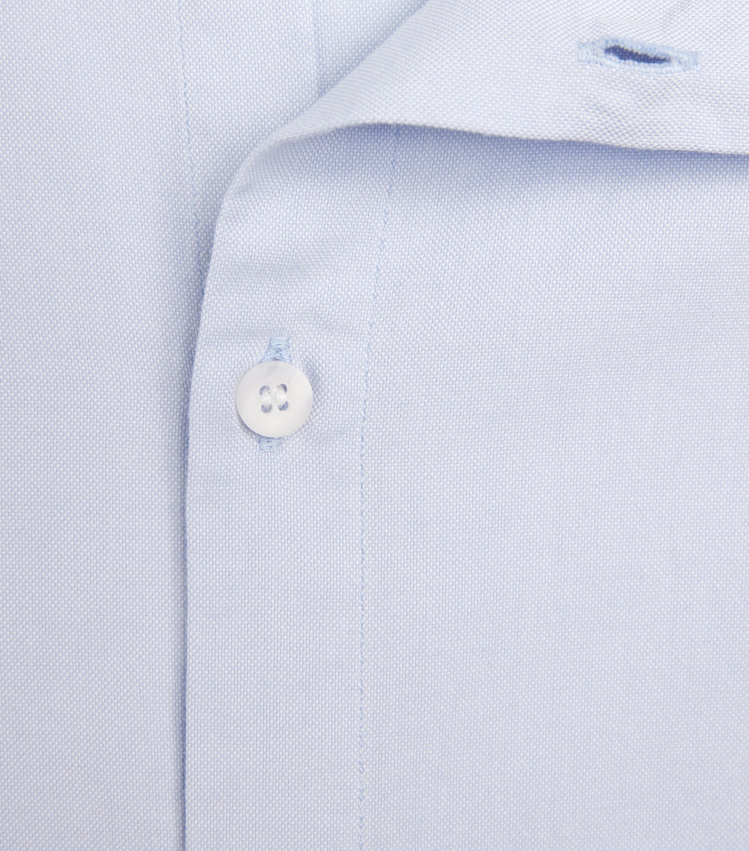 Sunspel Mens Cotton Oxford Shirt Light Blue Oxfo Image 6