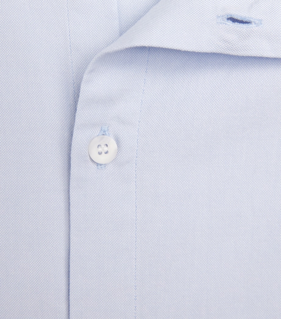 Sunspel Mens Cotton Oxford Shirt Light Blue Oxfo Image 6