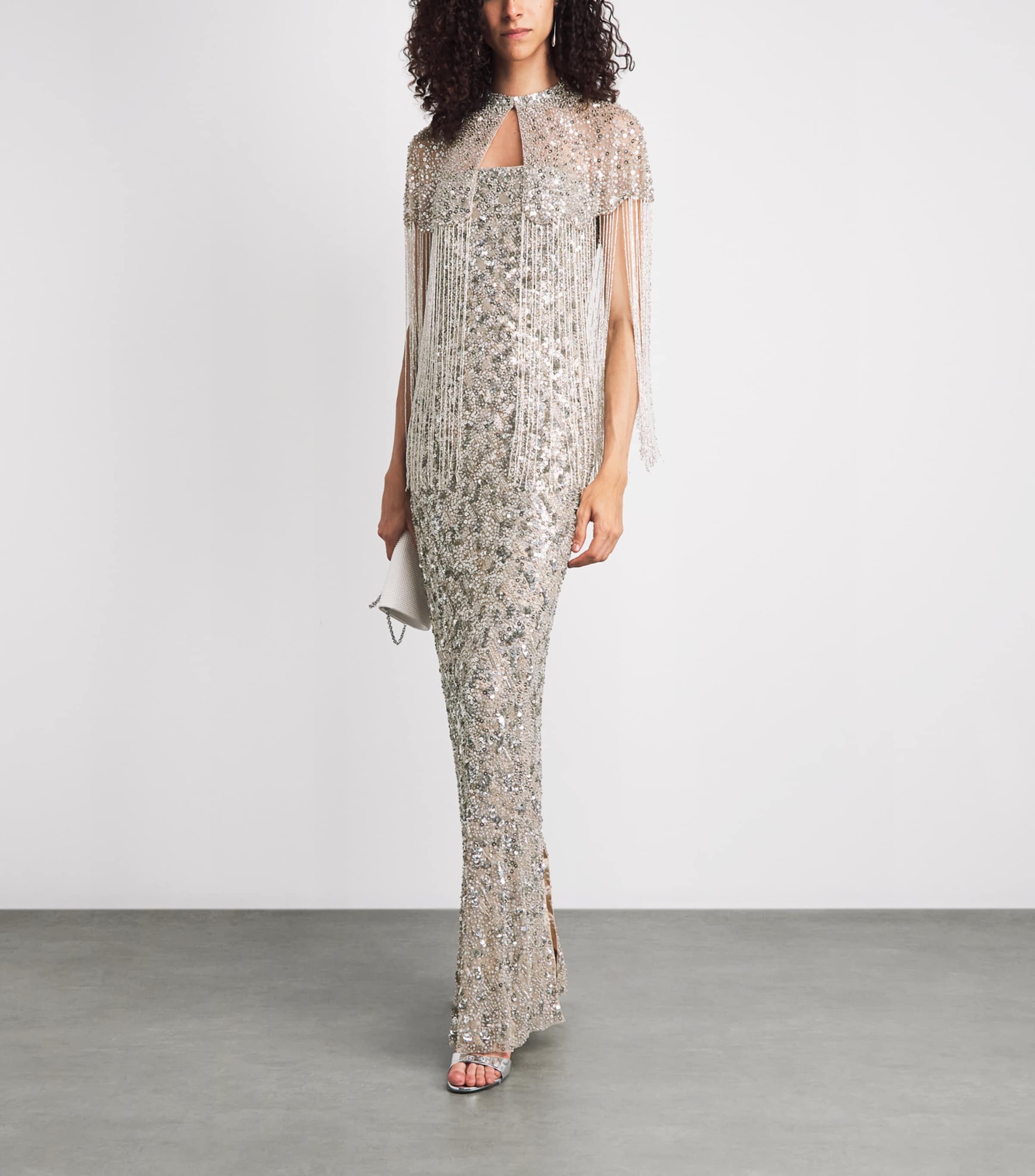 Jenny Packham Womens Embellished Sirocco Gown and Cape Moonstone Image 2