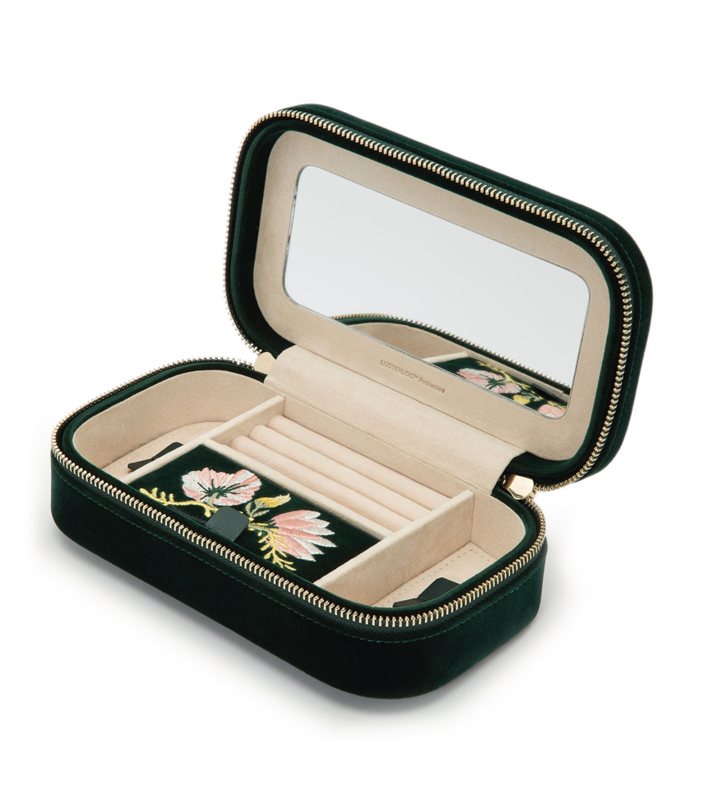 Zoe Travel Jewellery Case FOREST GREEN Image 3