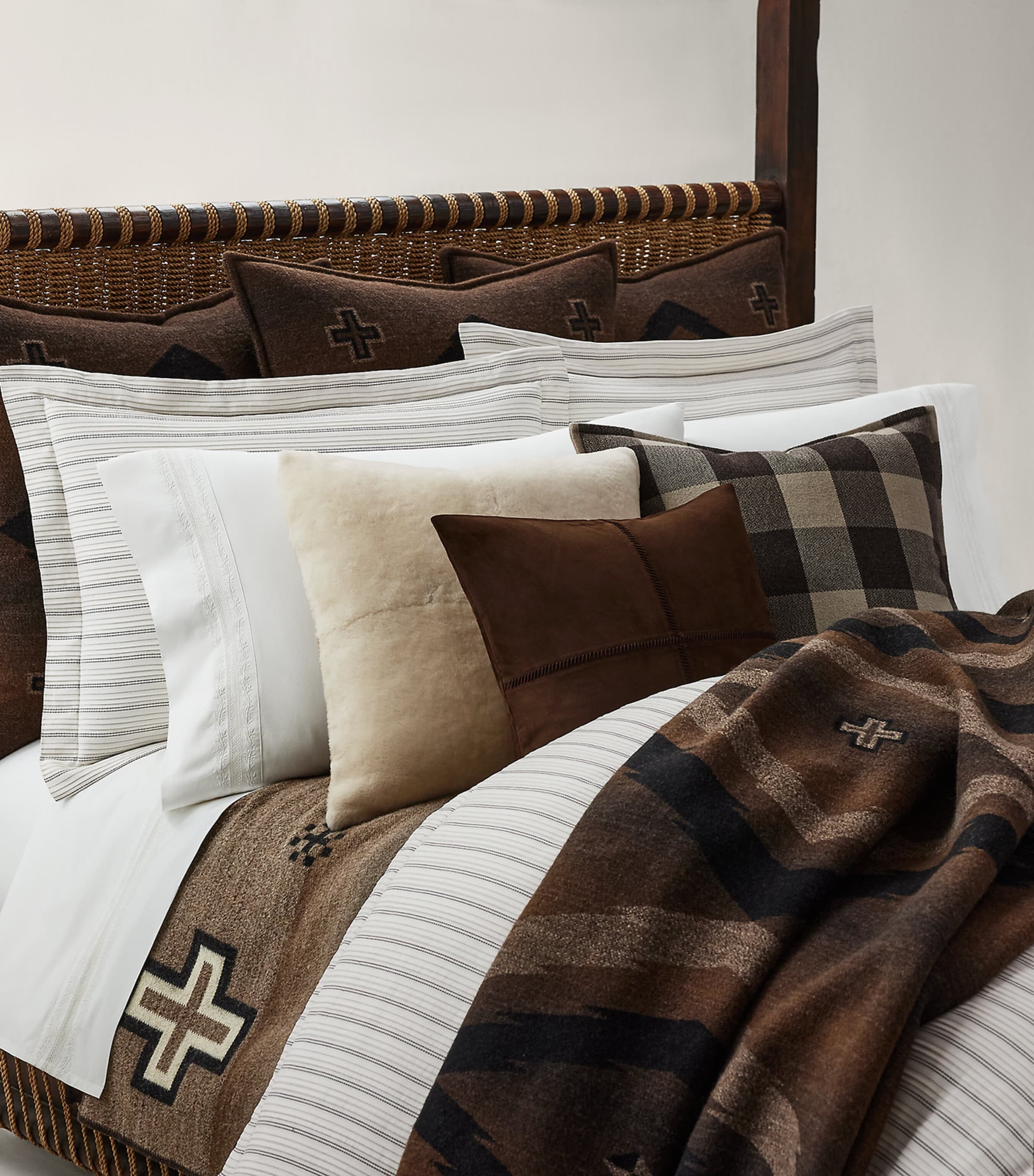 Goat Suede Siera Cushion (50cm x 50cm) BROWN Image 3