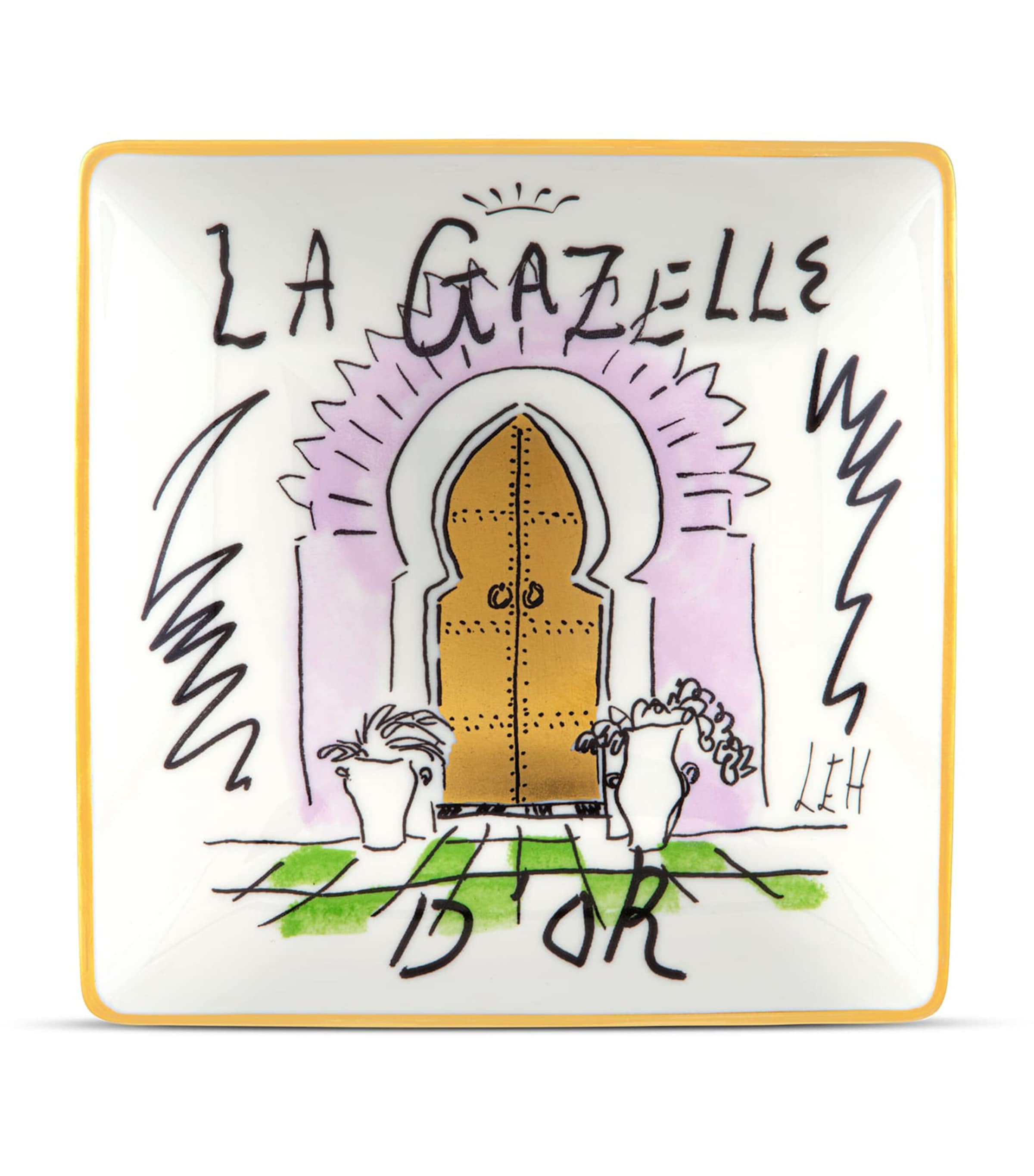 GINORI 1735 x Luke Edward Hall La Gazelle D’Or Decorative Tray (13.5cm) Image 1