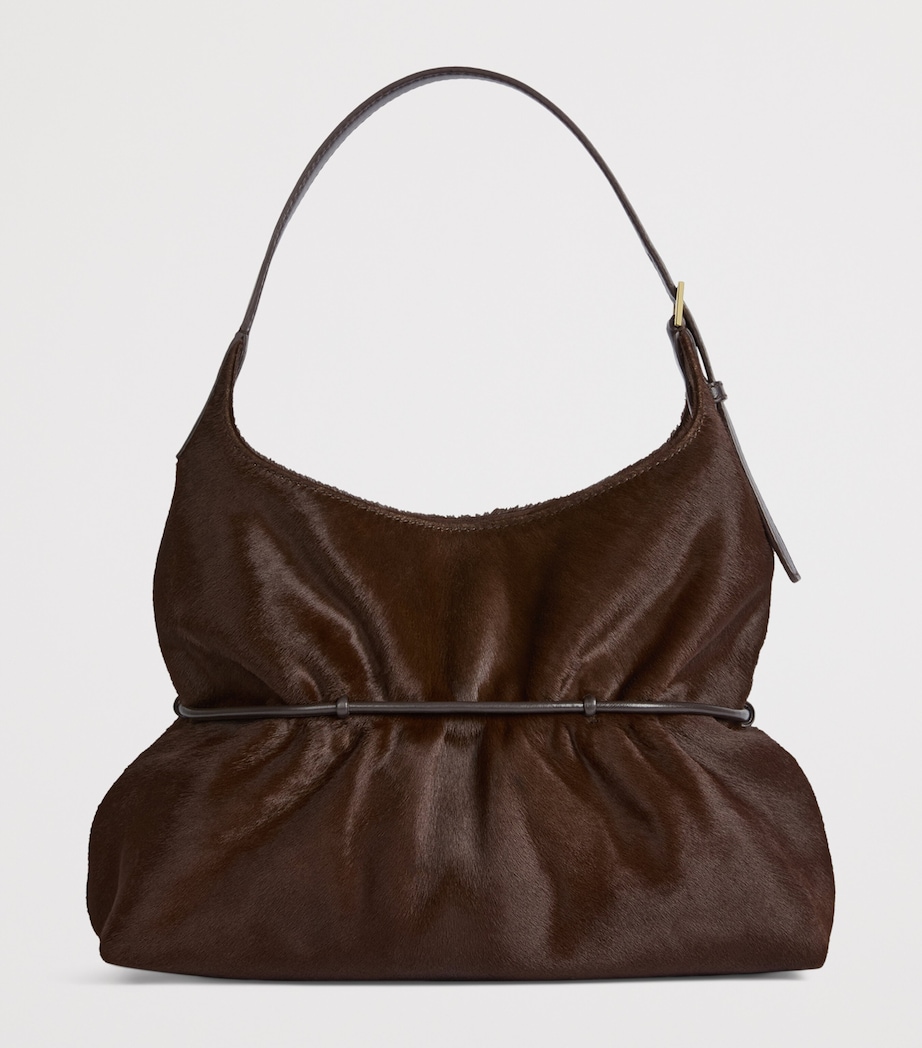 Balmain Medium Pony Hair Sphynx Shoulder Bag Marron Fonce Image 5