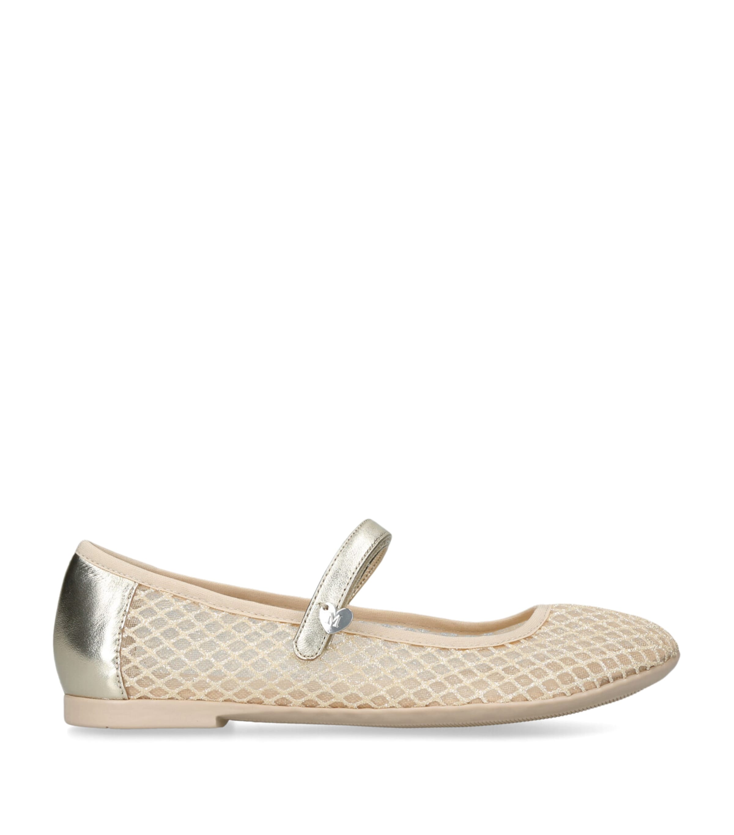 Mesh Glitter Ballet Flats GOLD Image 1