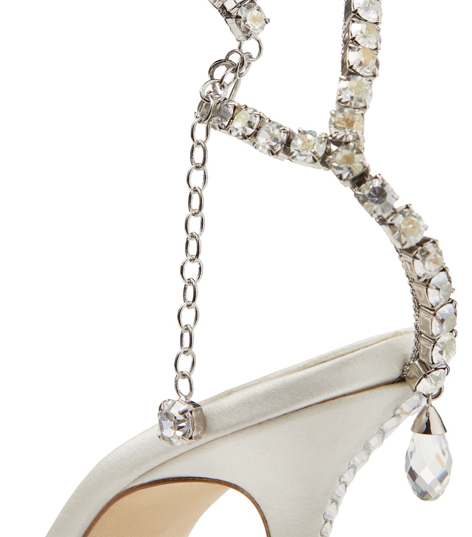 Saeda 100 Satin Pumps IVORY/CRYSTAL Image 5