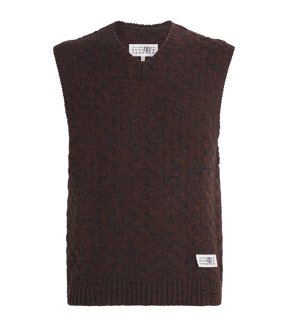 Virgin Wool-Blend Sweater Vest 961 BROWN Image 1