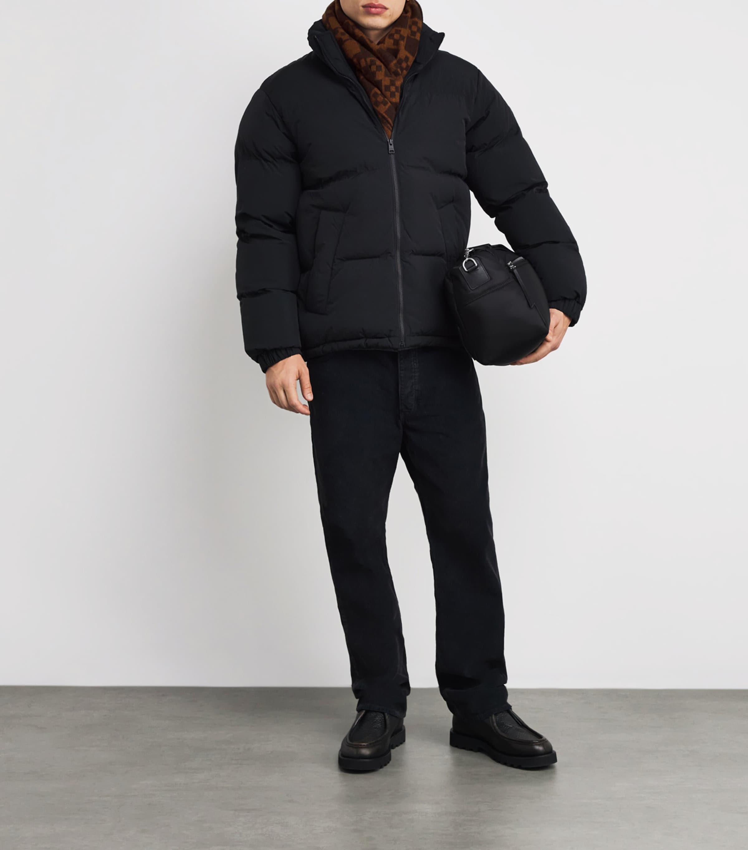 Wool Check Scarf COGNAC Image 3