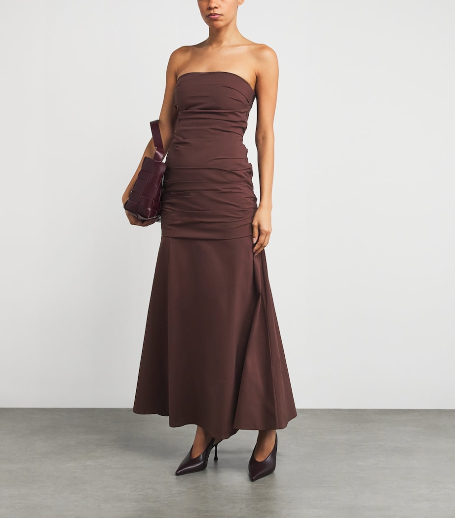 Cotton-Blend Strapless Maxi Dress LIQUEUR Image 2