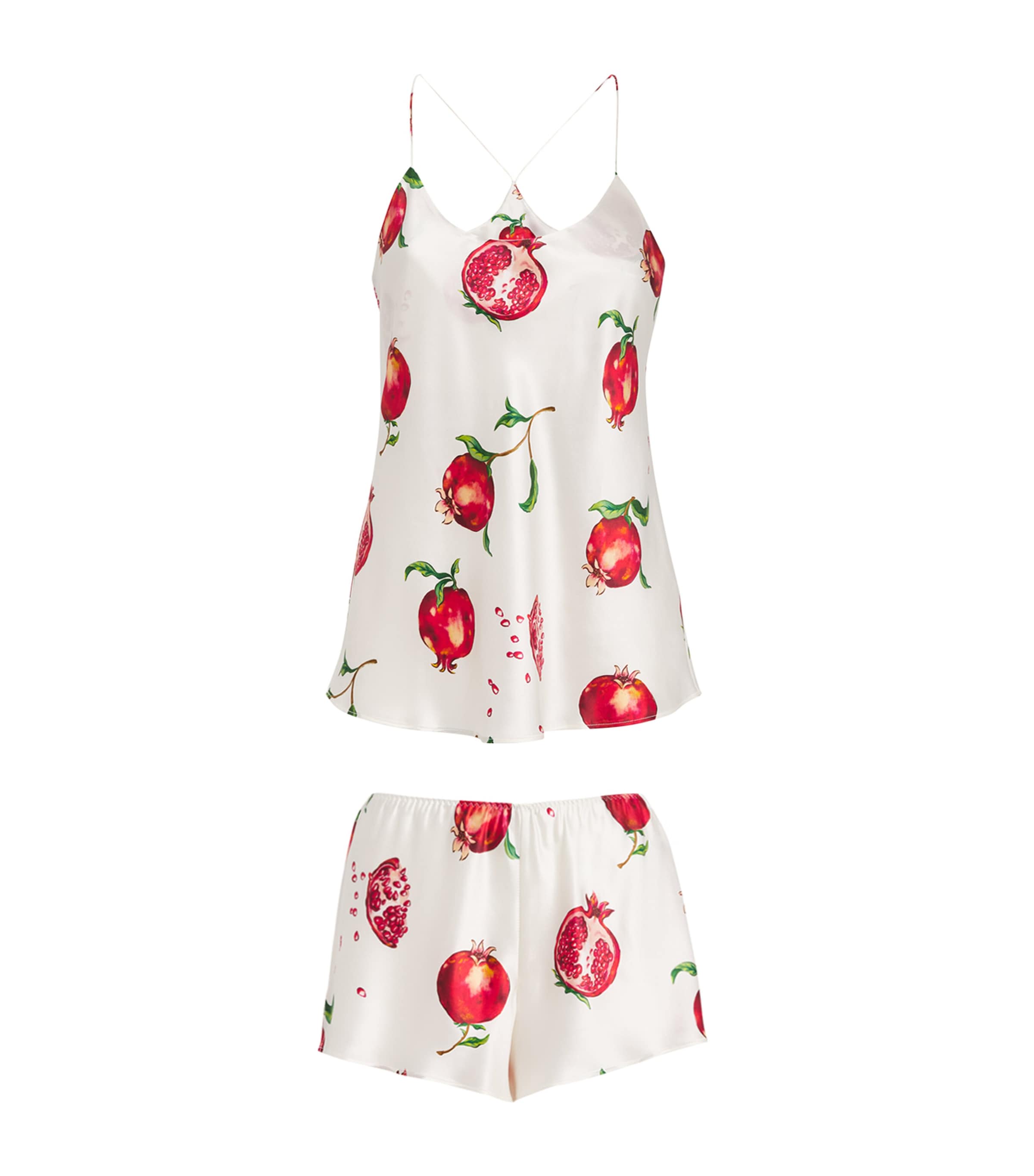 Olivia von Halle Womens Silk Pomegranate Bella Pyjama Set Allegra Image 1