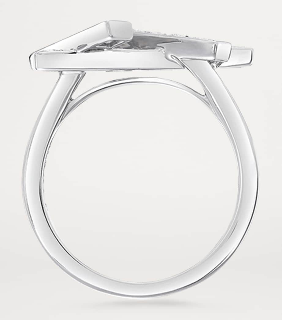 White Gold and Diamond Threads Ring WHITE GOLD Image 3