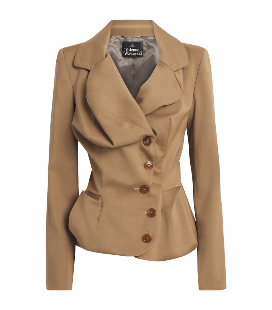 Vivienne Westwood Womens Virgin Wool Drunken Jacket Camel Image 1