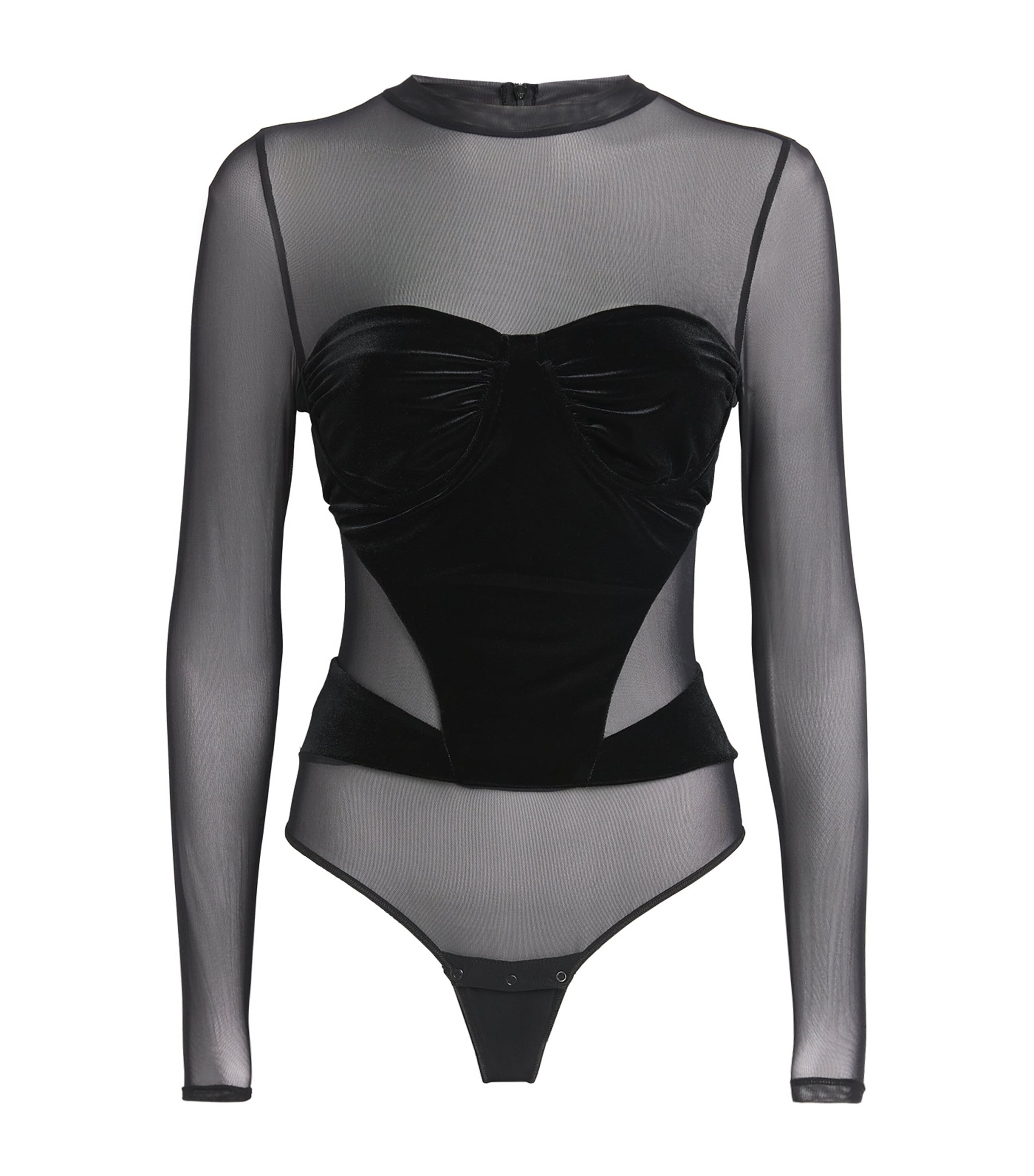 Undress Code Maybe Later Thong Bodysuit In Black